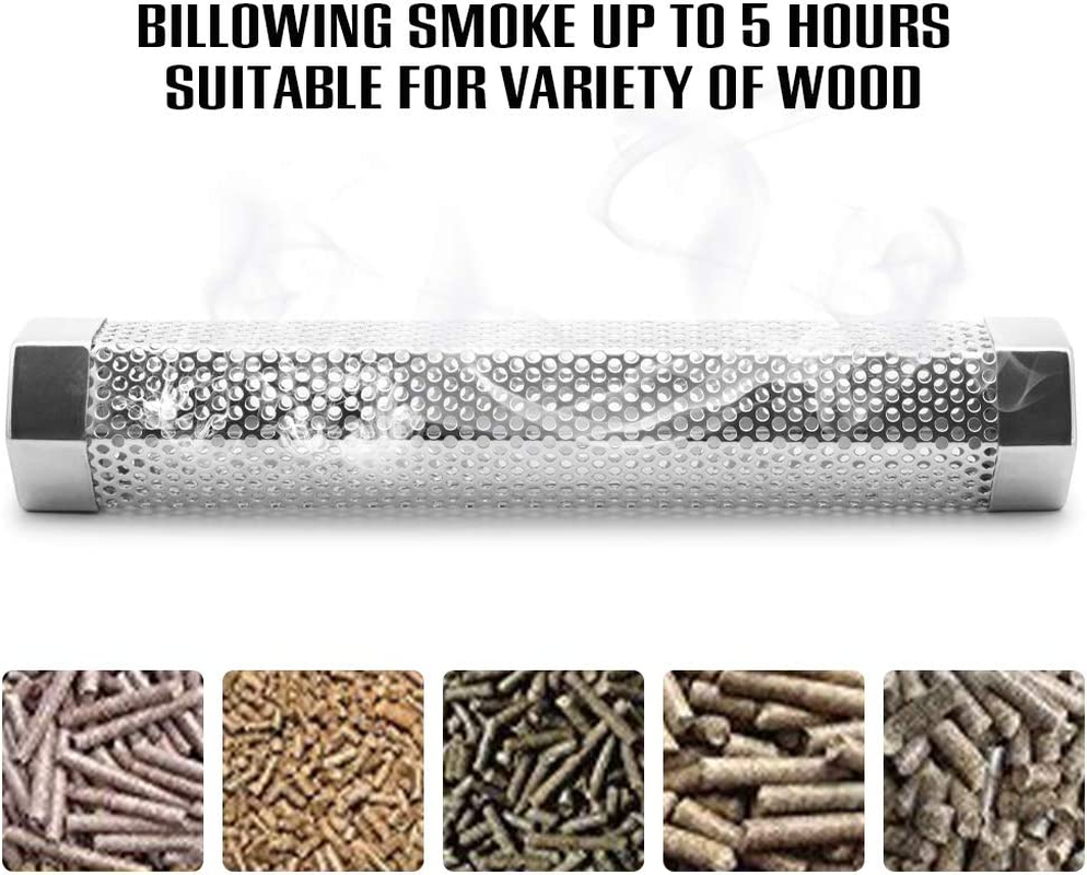 BEWAVE Pellet Smoker Tube for All Grill Electric Gas Charcoal or Smokers Hot/Cold Smoking, Free Tube Brush, 15CM&30CM image number 6
