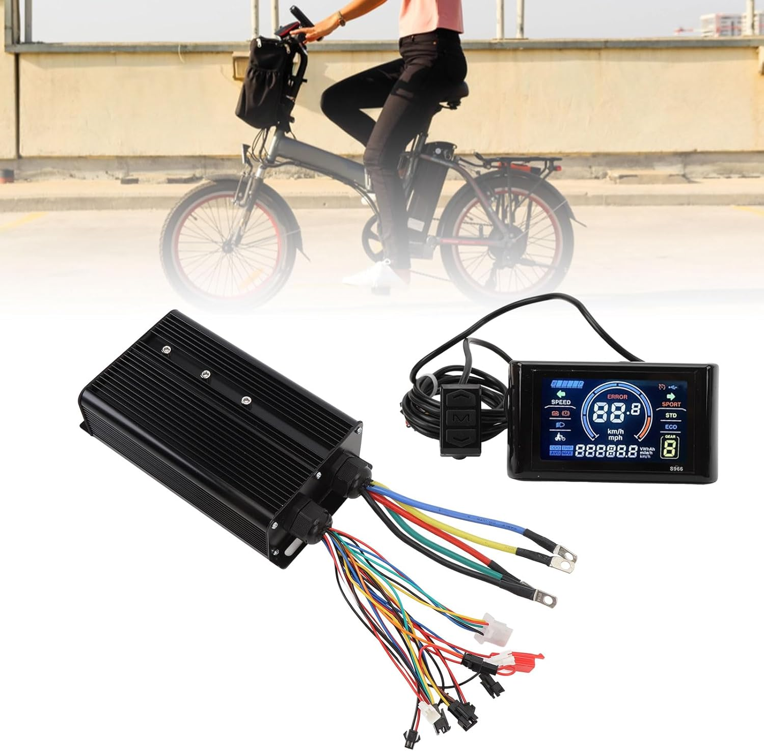 Brushless Motor Controller Kit, 80A 60V 72V 2000W 3000W 5000W Brushless Motor Speed Controller with Waterproof LCD Display Panel & 20X Throttle for Electric Bike, Electric Scooter image number 2