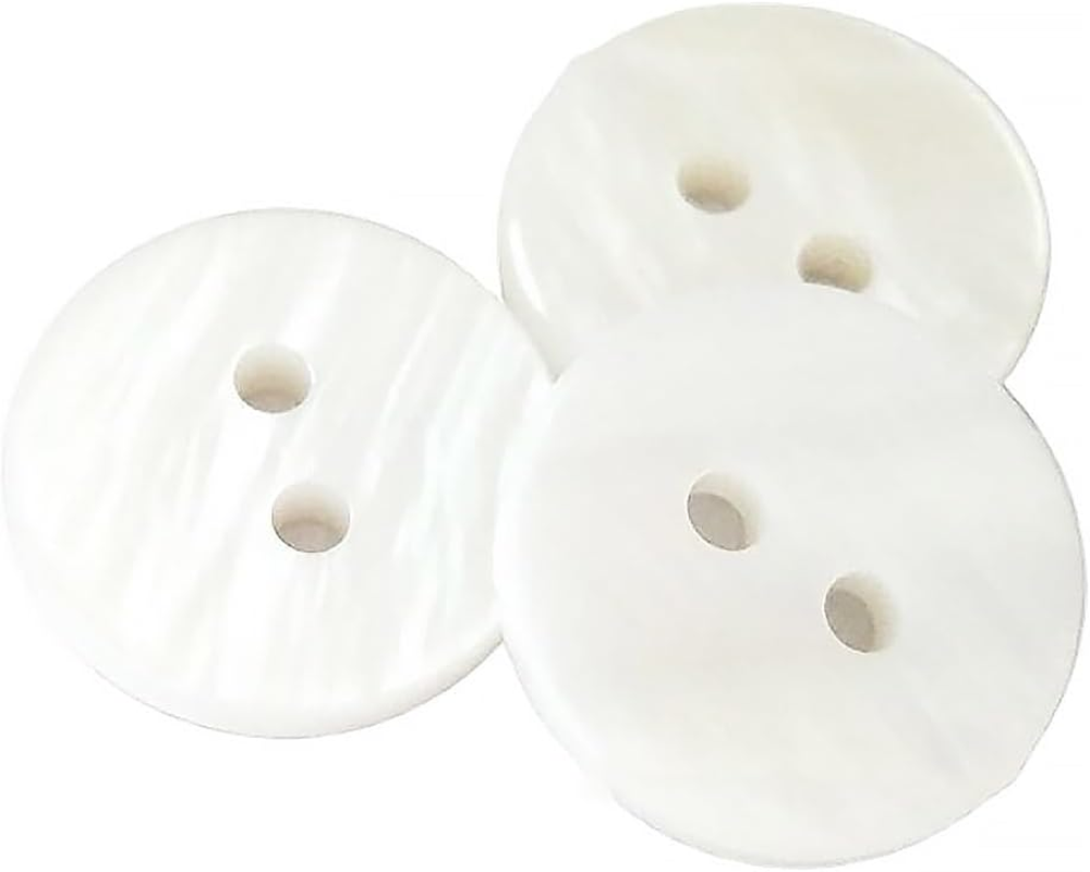 AIMALL Natural Shell Buttons - 20PCS round Two-Hole White Buttons for Shirts, Knitwear, and Crafts - 9 Sizes from 9Mm to 25Mm image number 6