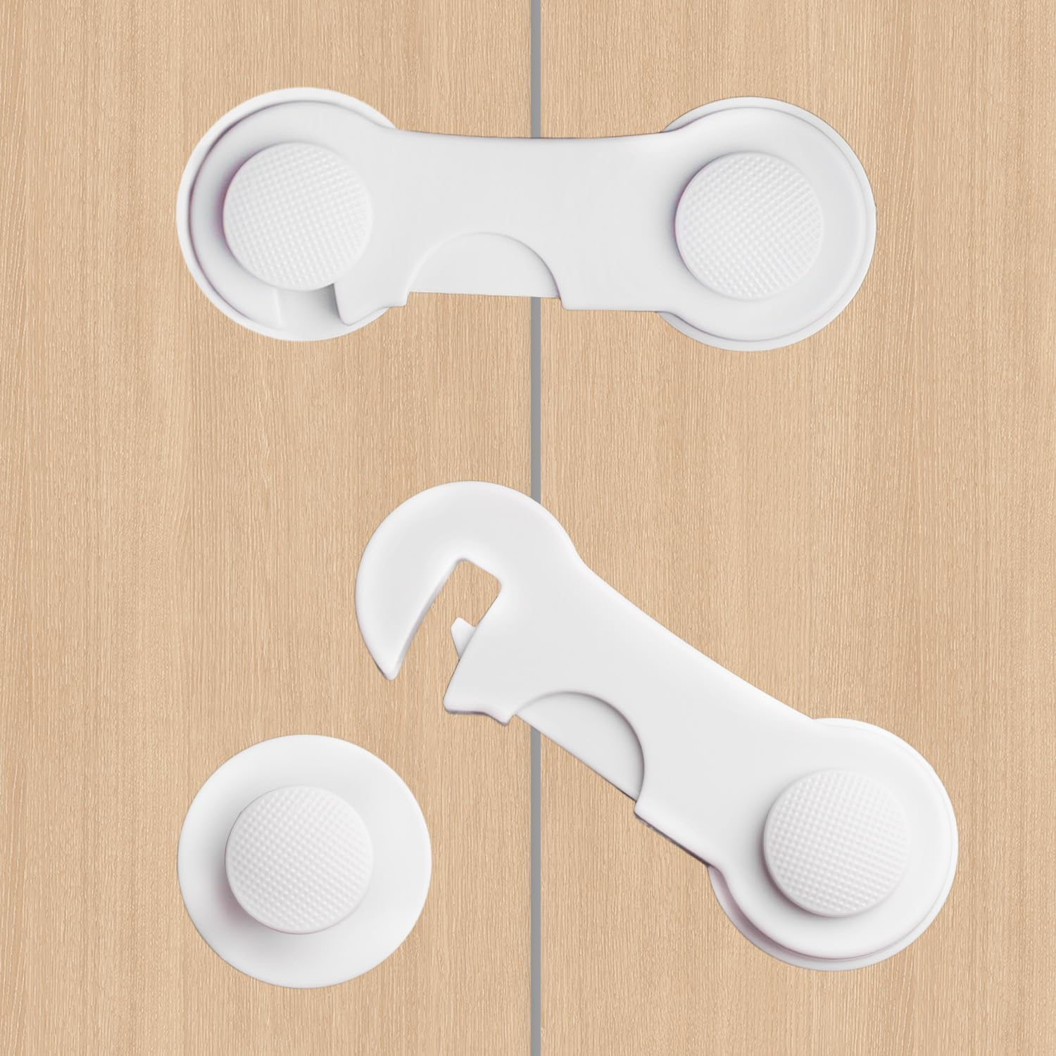 8-Pack Child Safety Locks for Cabinets, Drawers, Doors, Pantry, Wardrobe &ndash; No Drilling Required, Baby Proofing Cabinet Lock, Adhesive Strips image number 5