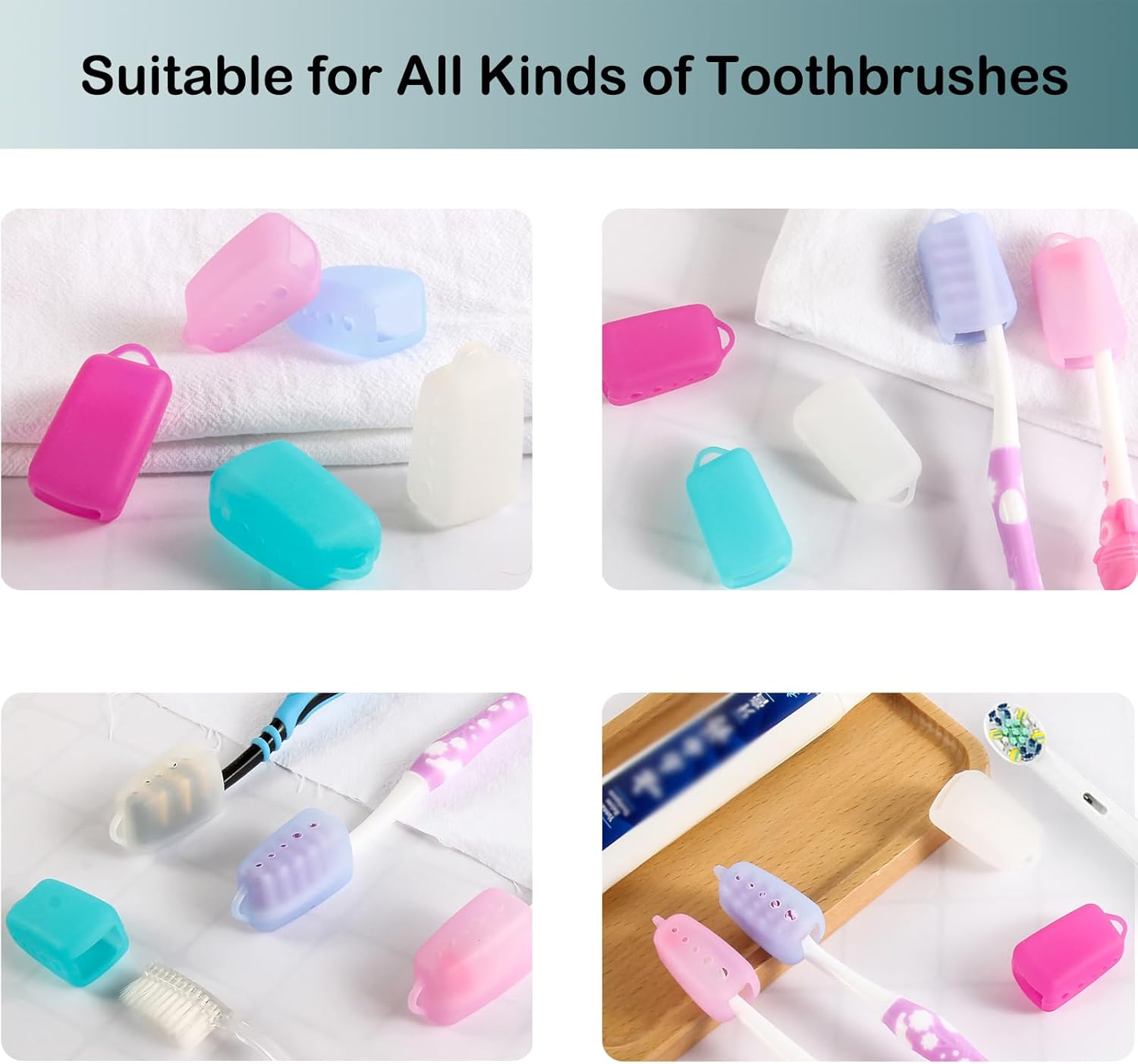 10 Pcs Silicone Toothbrush Head Cover, Electric Toothbrush Protector Cap, Portable Toothbrush Pod Protection Case for Home, Outdoor, Travel image number 5