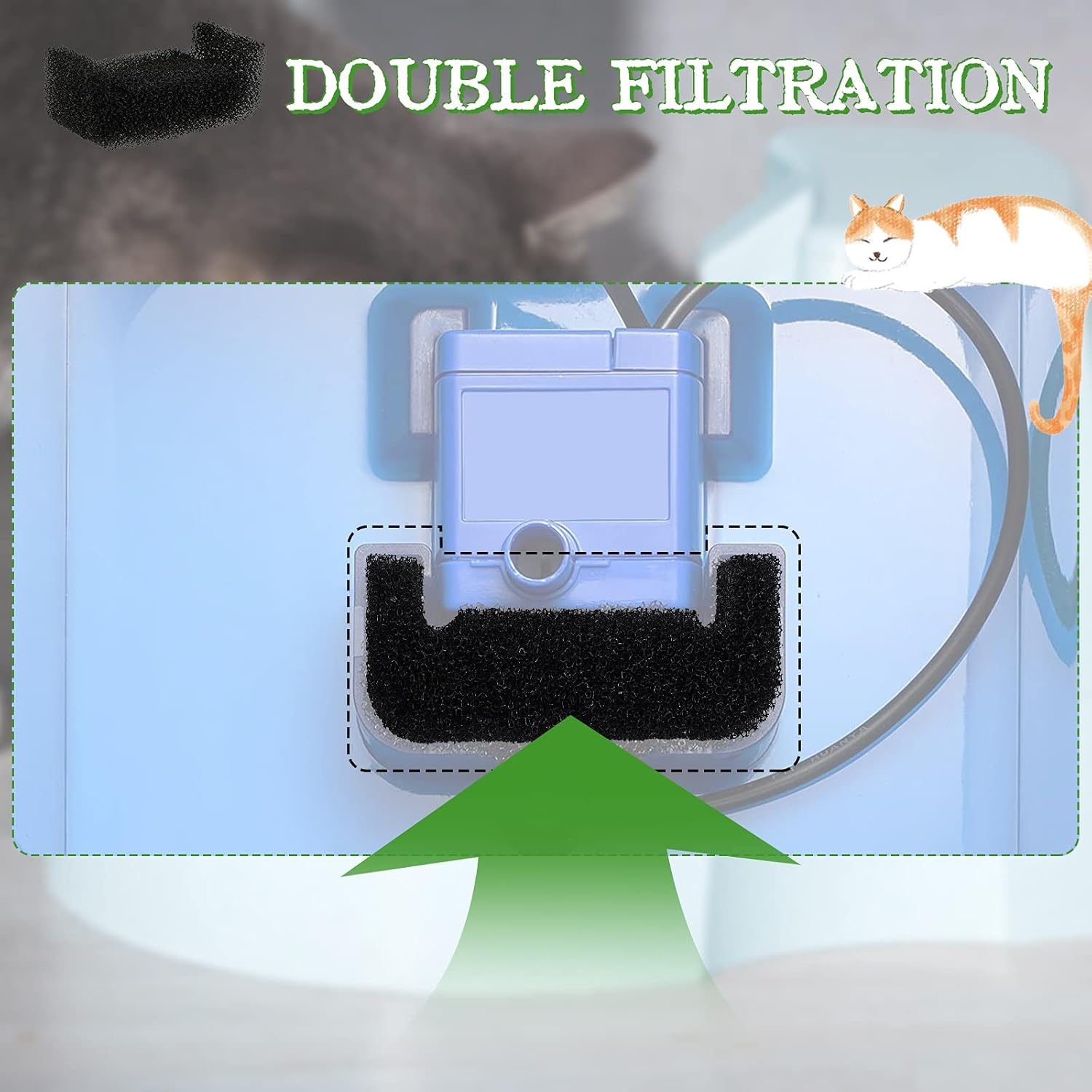 Outus 16 Pieces Sponge Filter for Cat Water Fountain Replacement Pet Drinking Sponge Foam Filter for Pet Dog Fountain(16 Pieces) image number 1