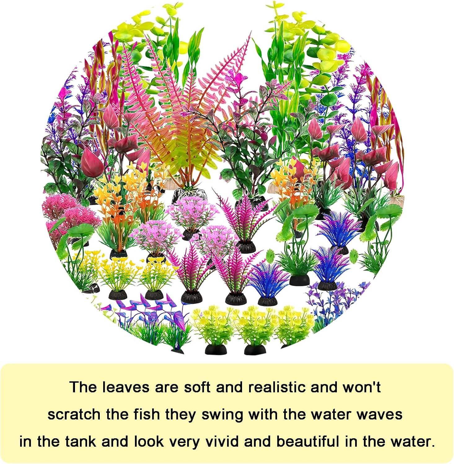 50 Pcs Aquarium Plants,Plastic Fish Tank Decorations,Artificia Aquarium Decorations,Large Fish Tank Accessories image number 1