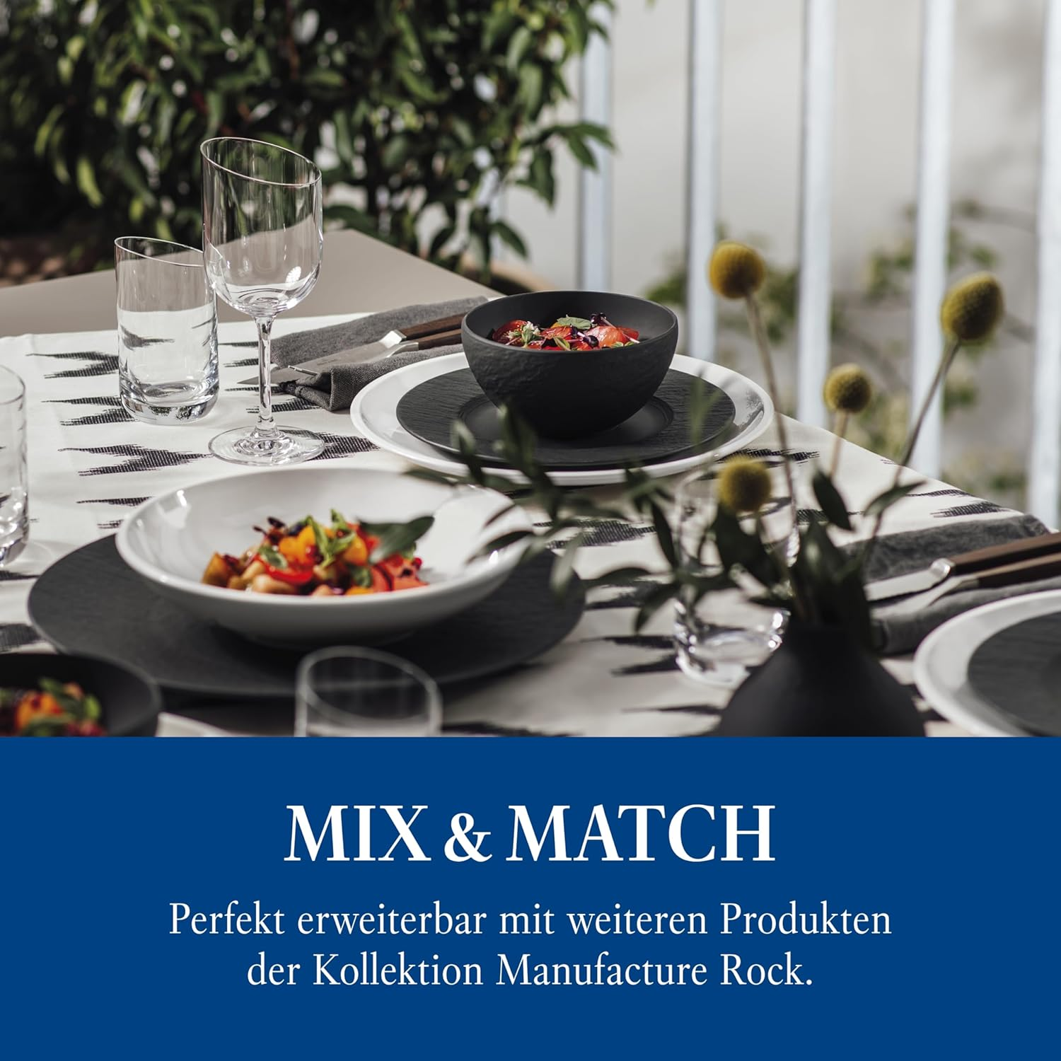 Villeroy & Boch - Manufacture Rock Breakfast Plate, Premium Porcelain, Black image number 3