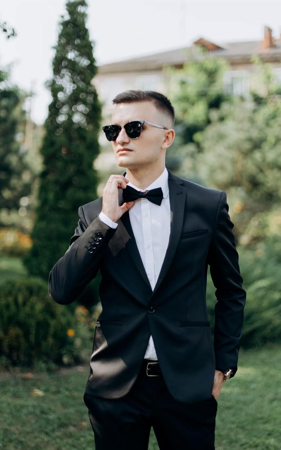 Weddecor Classy Pretied Adjustable Bow Tie Satin Butterfly Neck Stylish Bowtie Solid Colour Tuxedo Men Women Kids Formal Casual Fashion Accessory, Aqua Blue - Baby Pink image number 6