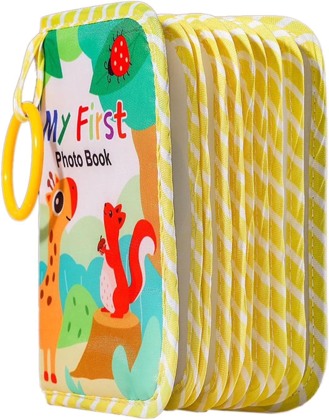 Baby Photo Album | Baby First Photo Album Soft,Soft Cloth Souvenir with Mirror Memory Keeping Keepsake for Parents Memories Birthday Family Kids image number 6