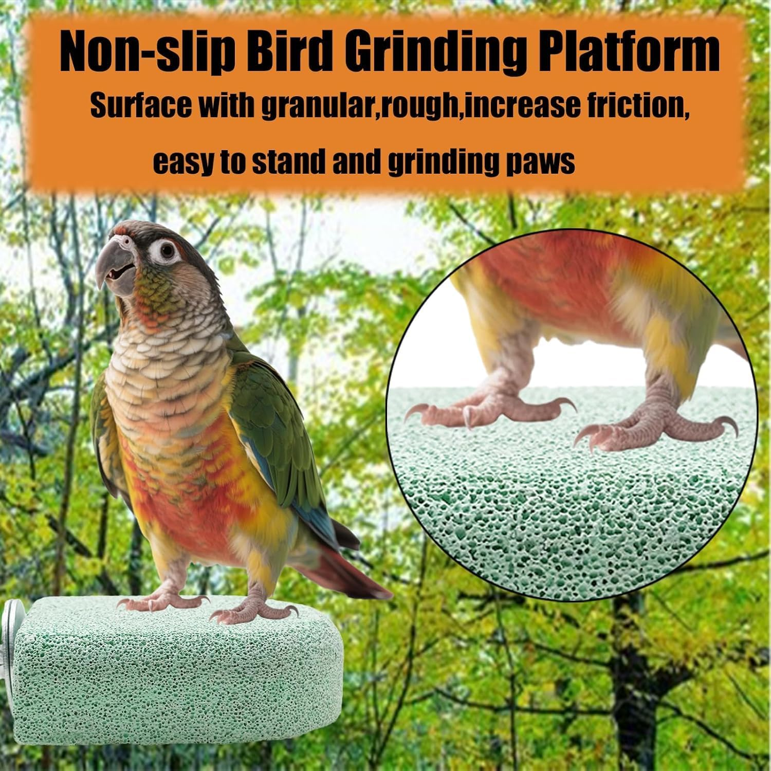 Resin Ice Cream Birds Stand, 2Pcs Bird Beak Grinding Stone Resin Perches, Birds Perch Beak Grinding Stone, Resing Birds Perches for Cage image number 4