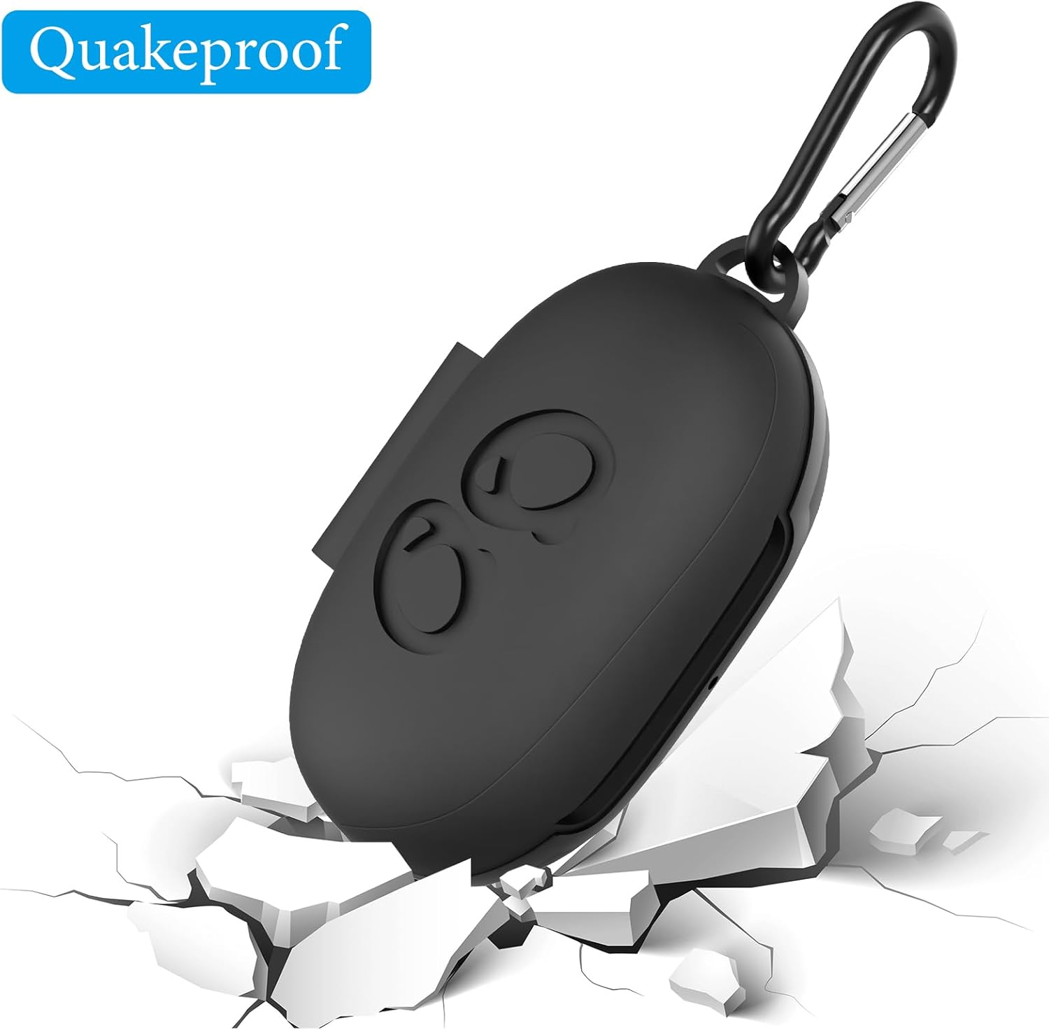 Geekria Silicone Case Cover Compatible with Samsung Galaxy Buds+ plus True Wireless Earbuds, Protective Carrying Case with Keychain Hook, Charging Port Accessible - White image number 2