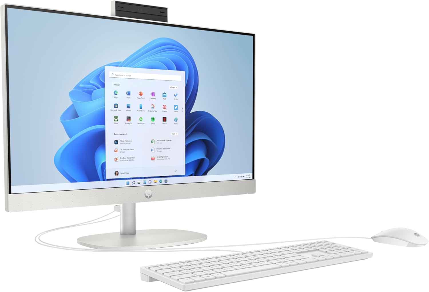 HP All-In-One Desktop PC, 23.8" FHD IPS Display, Intel Core Ultra 7 Processor, 8GB DDR5 RAM, 512GB SSD, Windows 11 Home, Wi-Fi 6, Bluetooth 5.3, Dual Speakers, A9BW8PA image number 1