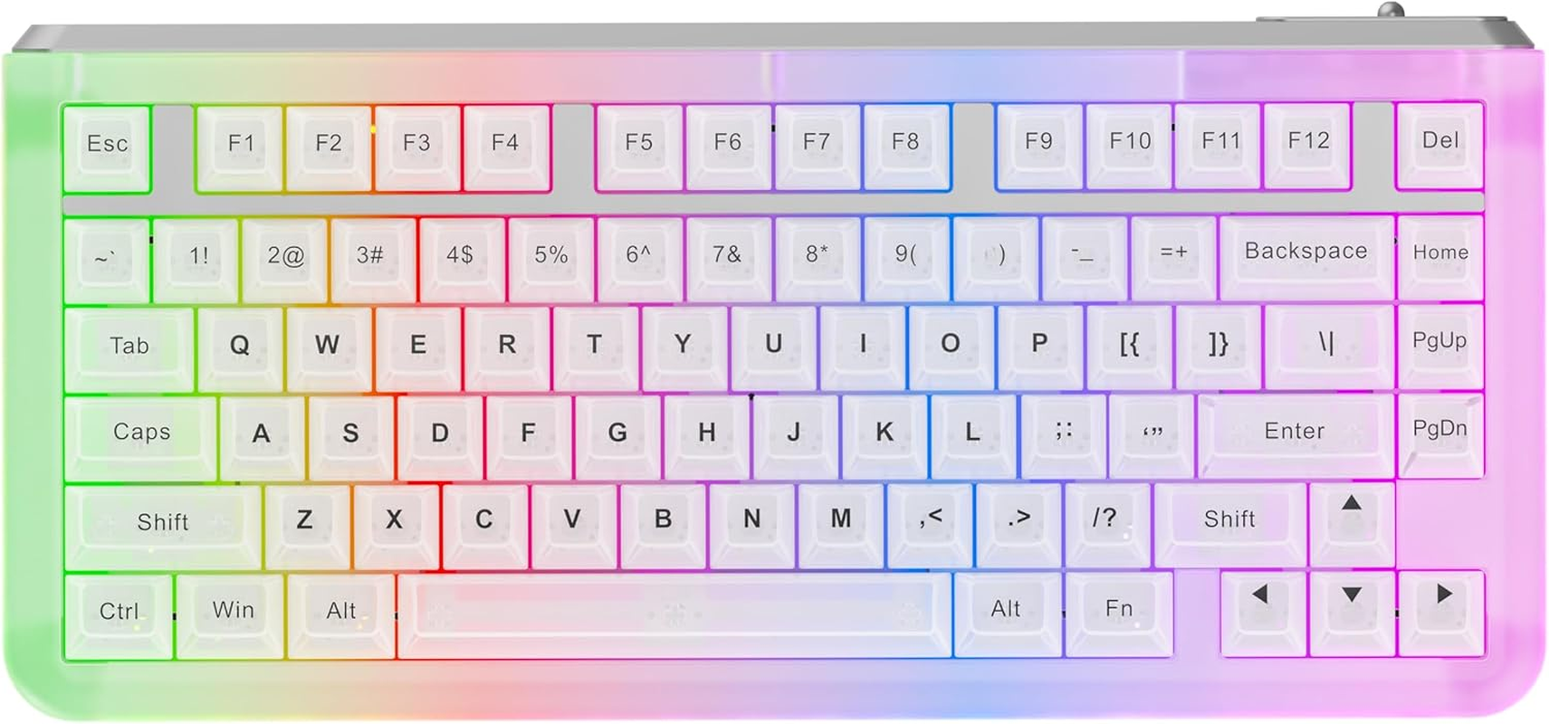 Kiiboom Jade75 75% CNC+UV Resin Molding Mechanical Keyboard with RGB Backlits, Bt5.0/Usb-C/2.4Ghz Wireless Gaming Keyboard, QMK&VIA Programmable, Hot-Swappable for Windows/Mac/Linux (White)
