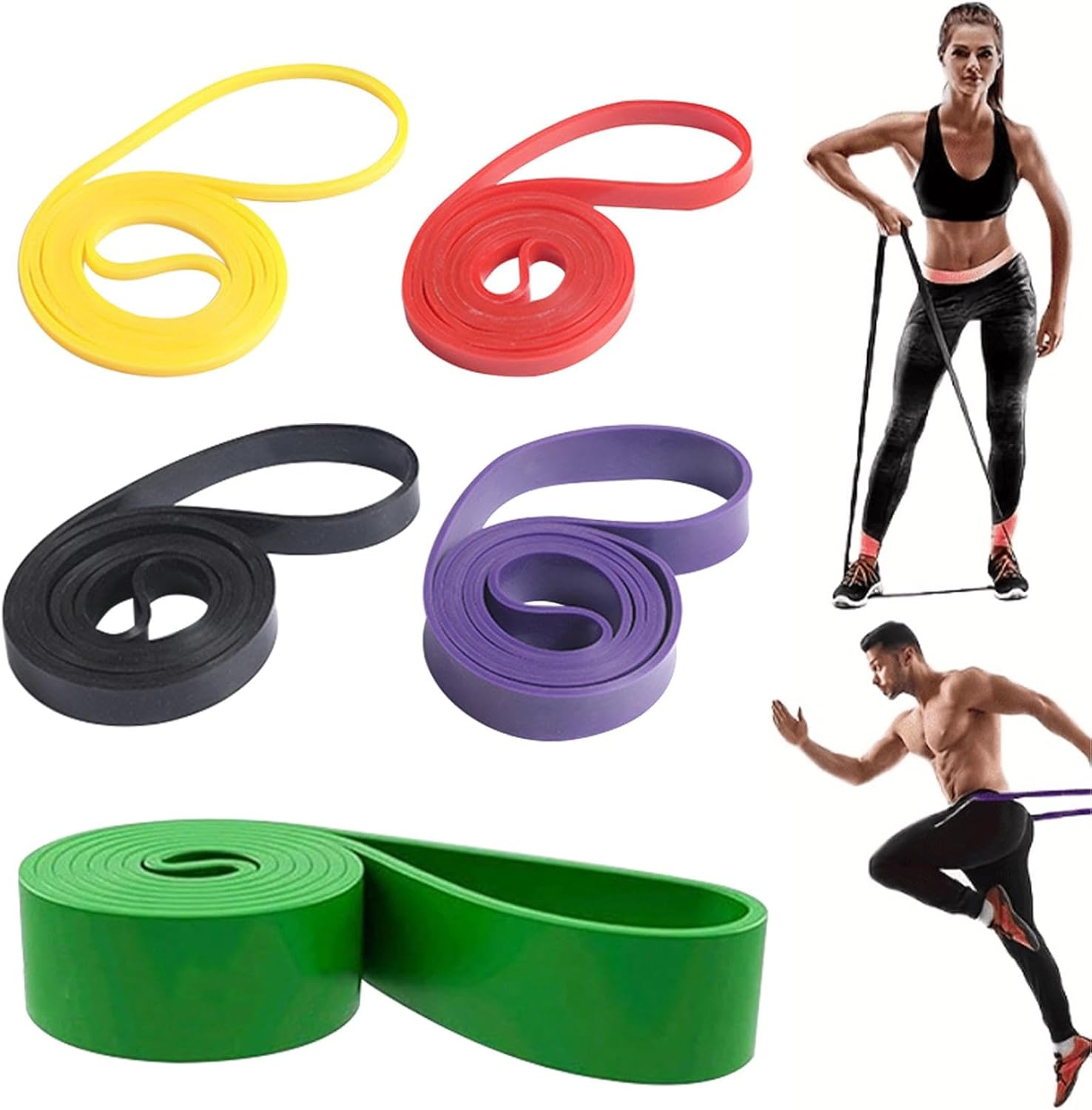 Set of 5 Heavy Duty Resistance Bands,Pull up Assistance Band,Exercise Yoga Workout Natural Latex Band for Workout, Yoga, Weightlifting, Physical Therapy, Rehab, Improve Mobility and Strength image number 1