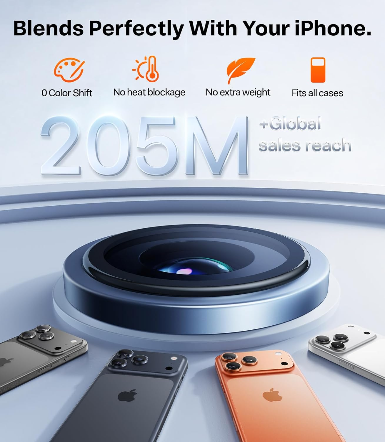 TORRAS 3-Year Ultimate Durability 9H+ Glass for Iphone 17 Pro Max/17 Pro Camera Lens Protector [1:1 Invisible Fit & Ultra Clarity] Camera Protector Tempered Glass, Blue Titanium image number 4