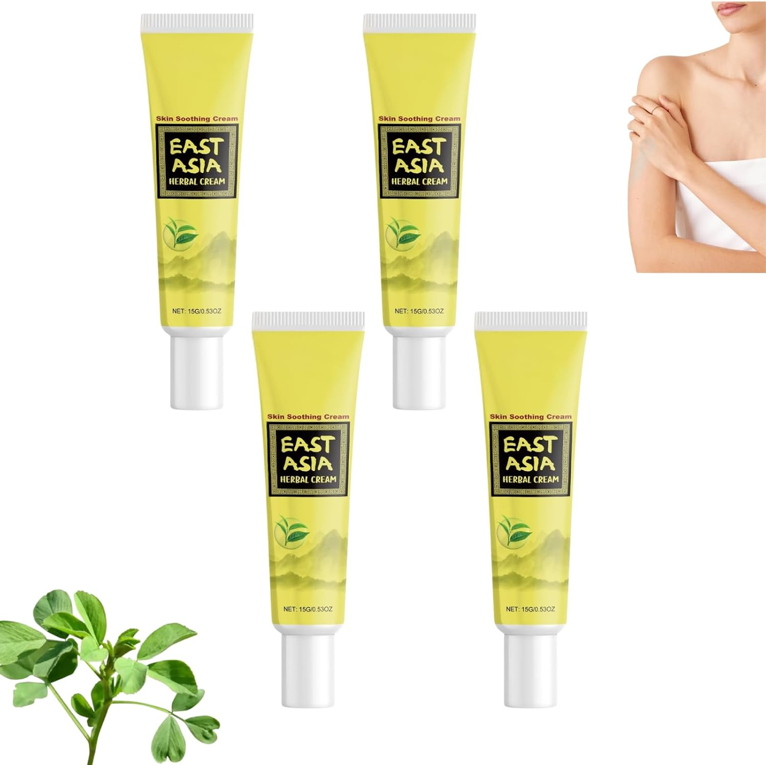 East Asian Natural Herbal Set, Chinese Eczema Lotion, Natural Moisturising Face and Body Moisturizer, Hydrating Soothing Skin Care, Nourishing Formula for All Skin Types (4Pcs) image number 5