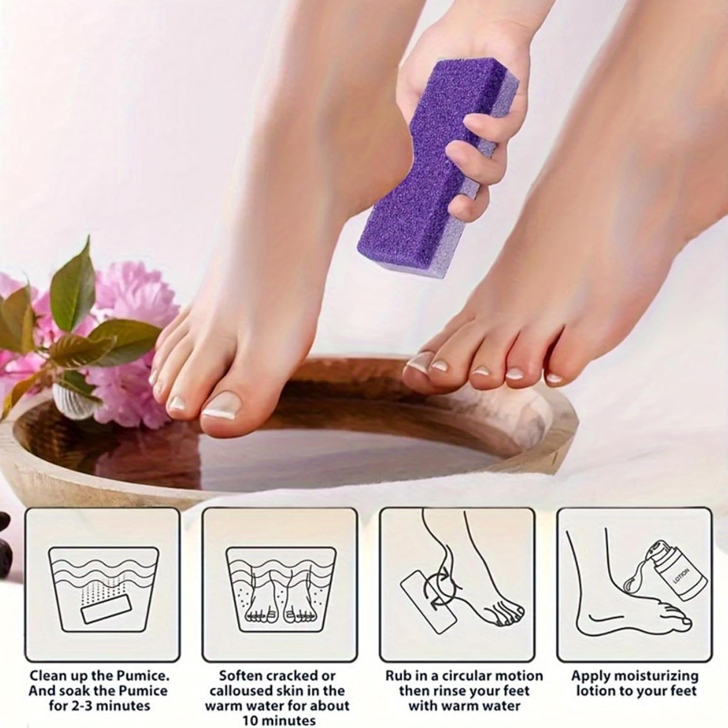 Xolixorium 4 Pcs Foot Exfoliator Purple Pedicure Tool for Callus Removal and Foot Scrubber Function Heel Scraper Design for Professional Home Pedicure Care