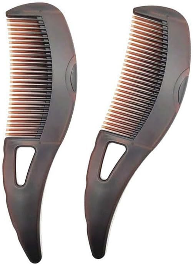 2 Pcs Energy Massage Comb, Dandruff Comb, Self-Cleaning, Plastic Brown Women'S Hair Comb for Scalp Massage, All Hair Types image number 2