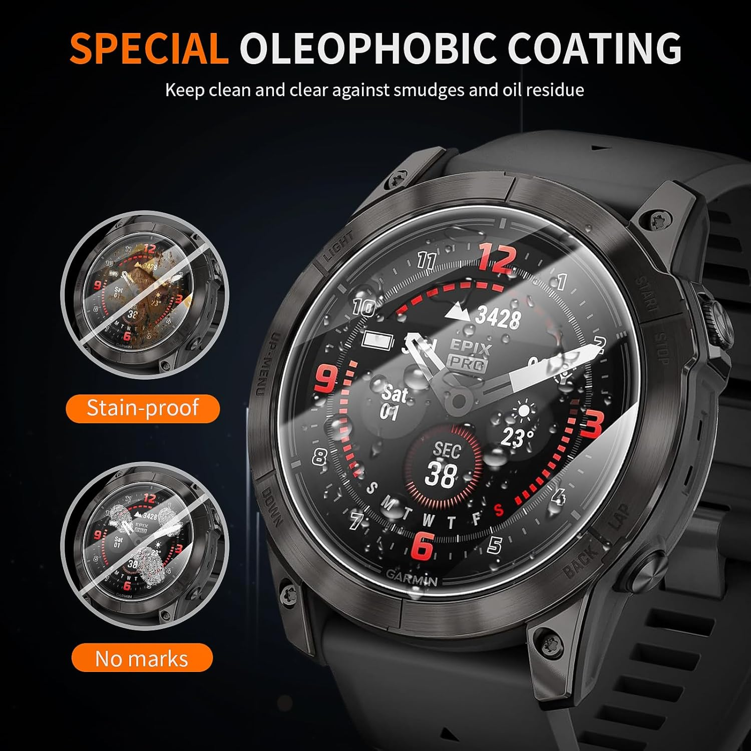 Diruite Pack of 4 Screen Protectors for Garmin Epix Pro Gen 2 51 Mm Screen Protector, Anti-Scratch HD Tempered Glass Protection Glass Screen Protector image number 1