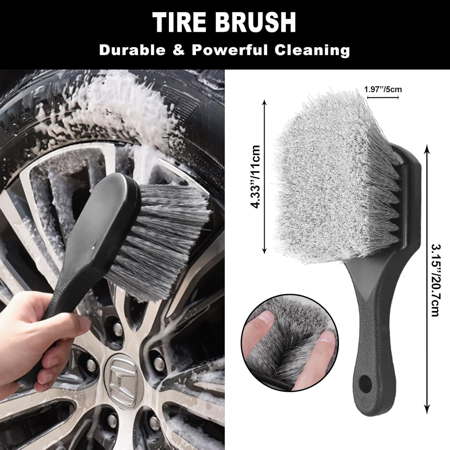 6Pack Professional Wheel & Tire Cleaning Kit Scratch-Free Soft-Bristled Brushes, 360&deg; Bendable Design for Rims/Detailing, Includes Microfiber Pads & Double-Ended Detailing Brush ﻿ image number 1