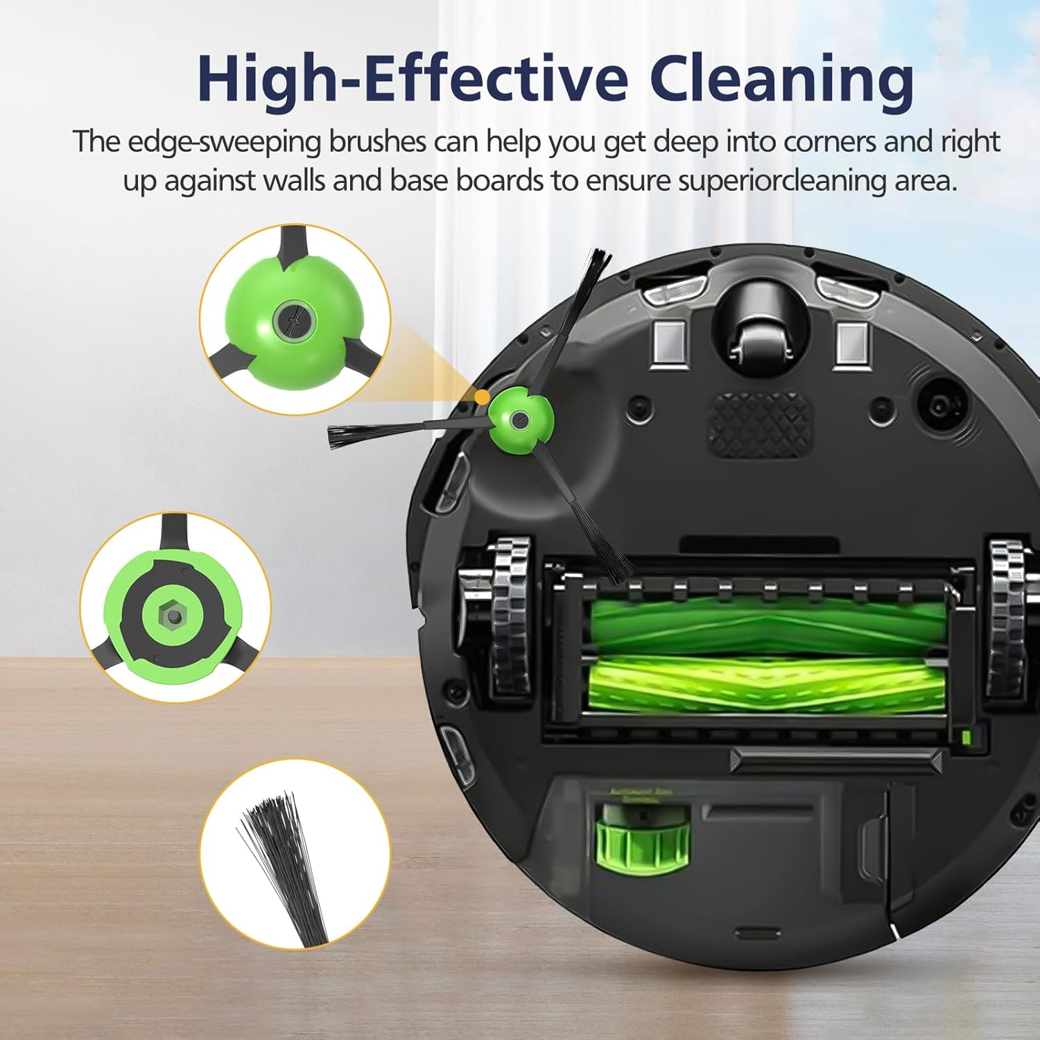 Replacement Parts for Irobot Roomba J7(7150) J7+ (7550) I3 I3+ I4 I6 I6+(6550) I7(7150) I7+(7550) I8 I8+ Robot Vacuum, 2 Sets Roller Brushes,8 HEPA Filters,8 Side Brushes,6 Dust Bags,4 Screws image number 6