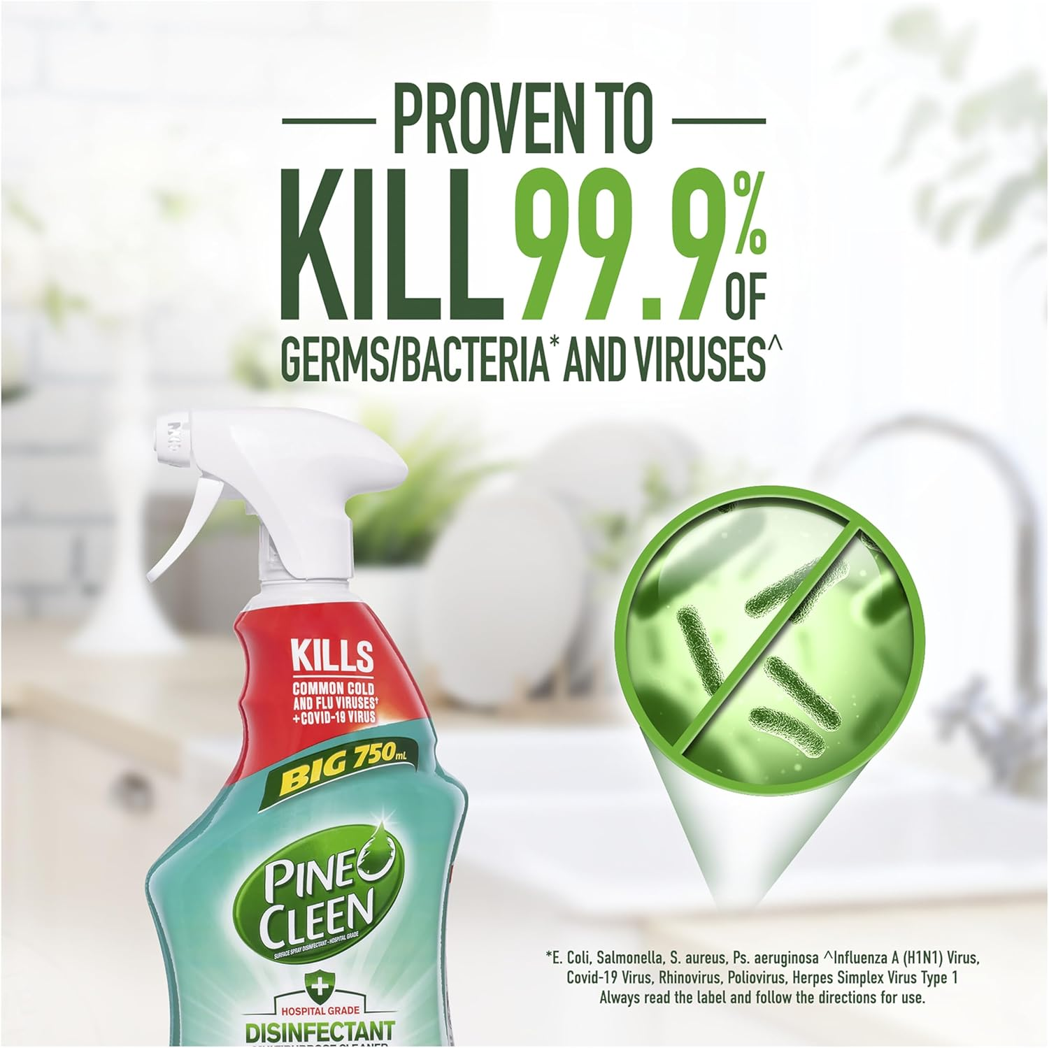 Pine O Cleen Disinfectant Multipurpose Cleaner Trigger Spray Eucalyptus 750Ml image number 2