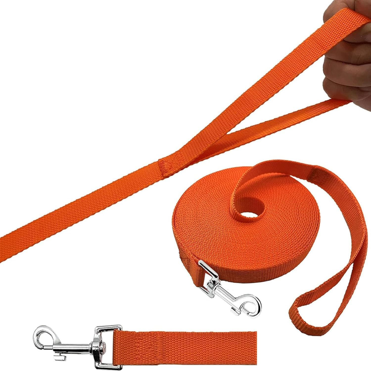 Dog/Puppy Obedience Recall Training Agility Lead 15Ft Long Nylon Training Dog Leash for Small Medium Large Dogs (Orange, 15Ft)
