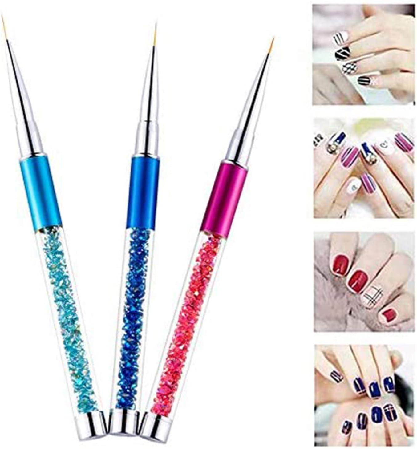 14 Pieces 3D Nails Arts Brushes Nail Liner Brush Nail Painting Design Pen Brushes image number 3