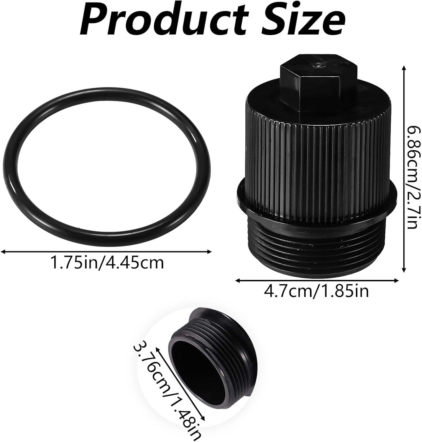2Pcs 190030 Drain Plug Cap Assembly for Pentair FNS Plus/Clean and Clear Plus/Quad DE Filters, Pool Filter Drain Plug Replacement with O-Rings for Pool Maintenance Accessory image number 4