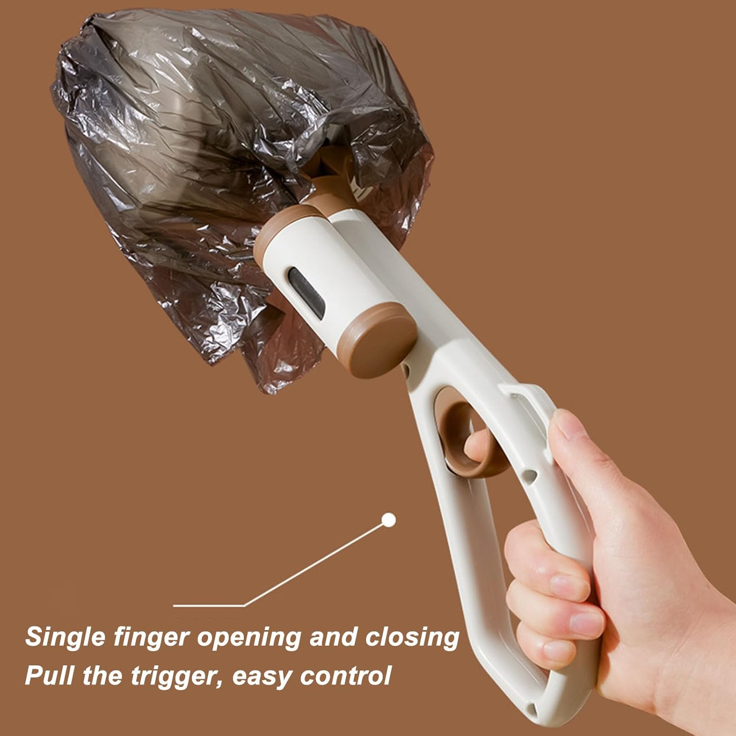 Pet Pooper Scooper, Lightweight and Convenient Dog Pooper Shovel with Ergonomic Handle, Strong Bite, External Garbage Bag Storage Box, ABS Material, 4.5X13.0In (White) - White image number 3