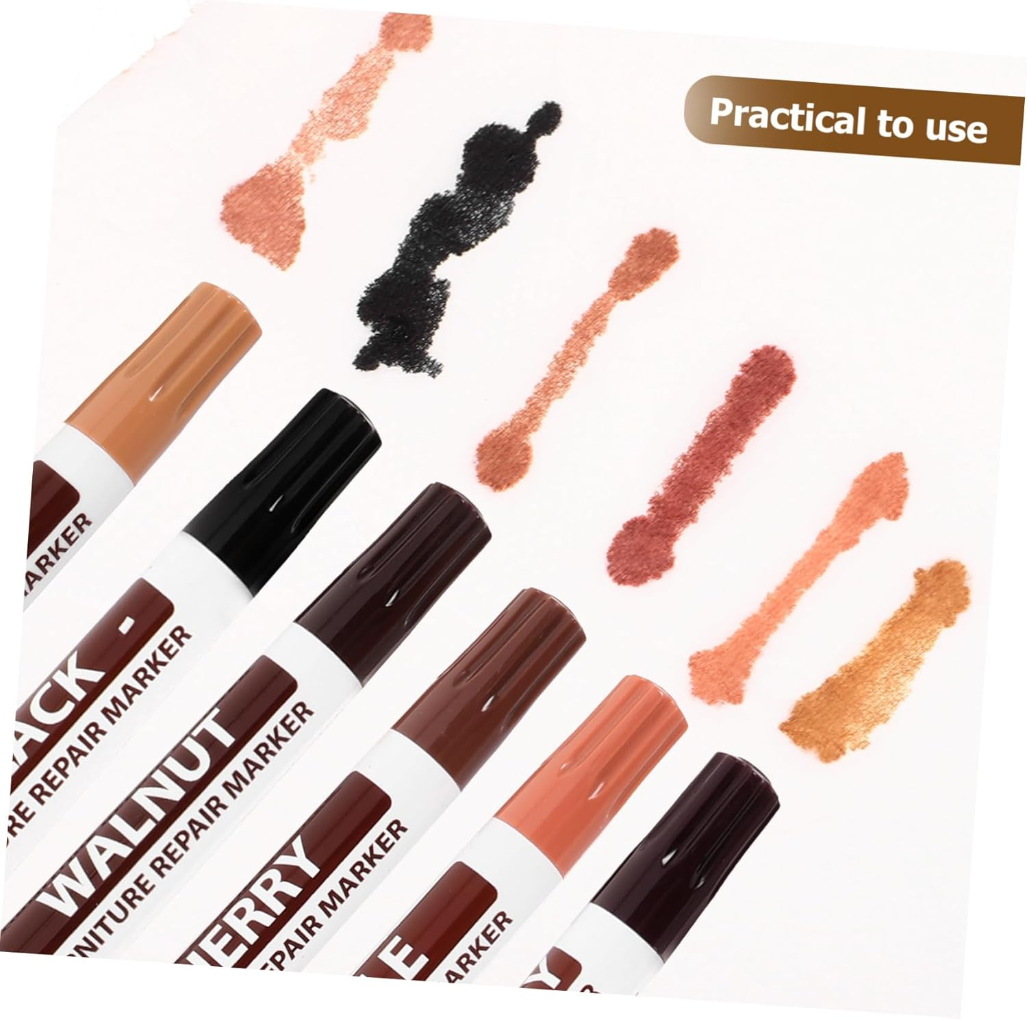 Cabilock Furniture Touch-Up Markers Wood Stains Repair Pens for Floor Scratch Repair Kit Home Supplies Wood Kit image number 6