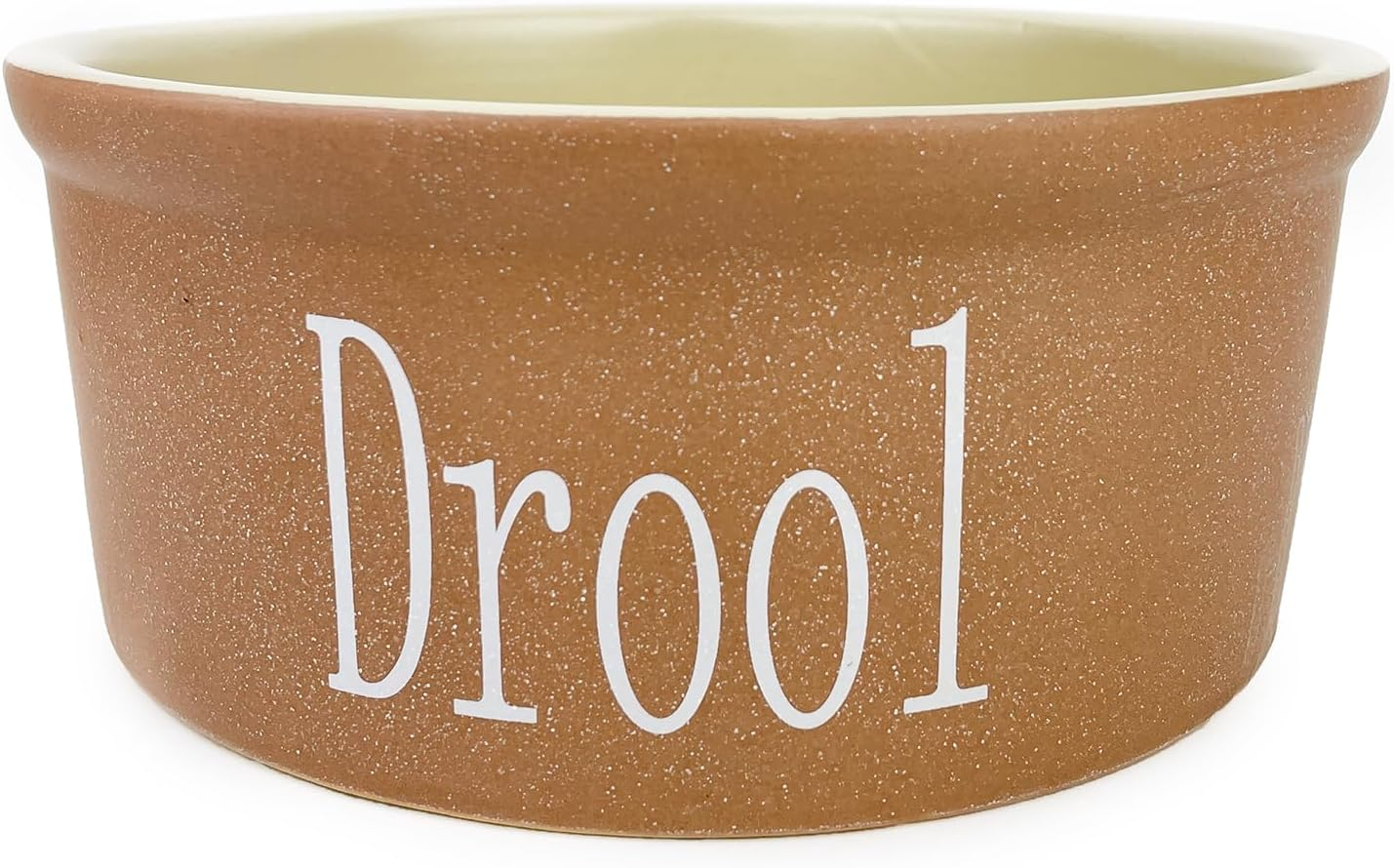 Barkley & Bella Dog Bowl Ceramic Drool, Brown - Dog Bowl, Handcrafted, Durable, Heavyweight Stability, Dishwasher-Safe
