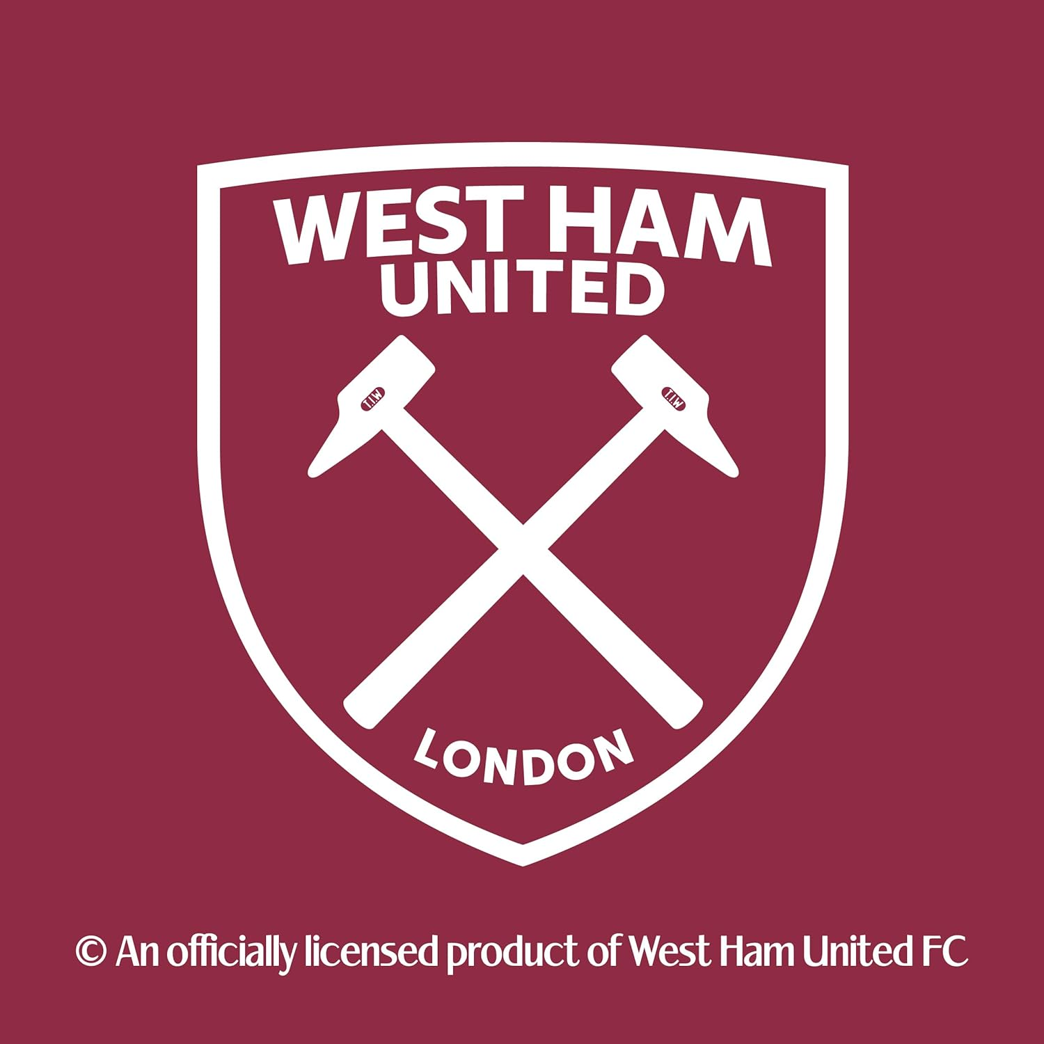 Licensed D&eacute;cor West Ham United FC - Vinyl Desk Pad - Crest on Wine Red - 43Cm X 90Cm