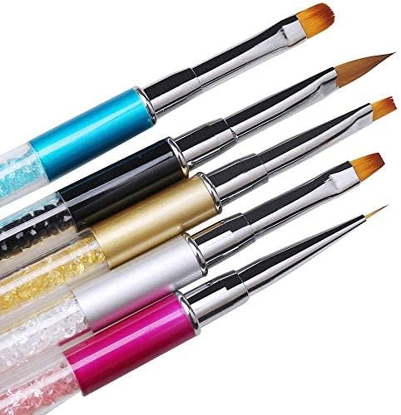 Nail Brush Set, Gel Nails, Self Nails, Set of 5, Cap Included, Easy to Use, Soft, UV Use, Nail Tool, Nail Supplies, Gel Nail Brush