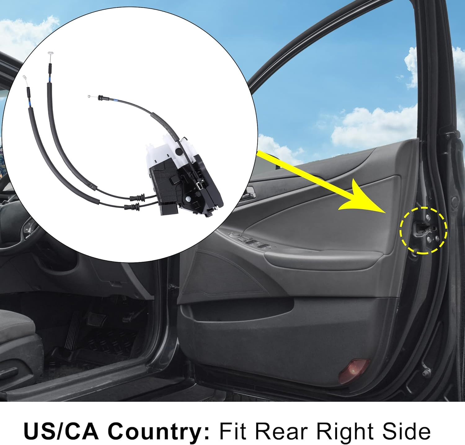 X AUTOHAUX 81410-D3000 Rear Left Side Door Latch Lock Actuator Assembly for Hyundai Tucson 2016 2017 2018 2019 2020 Metal image number 4