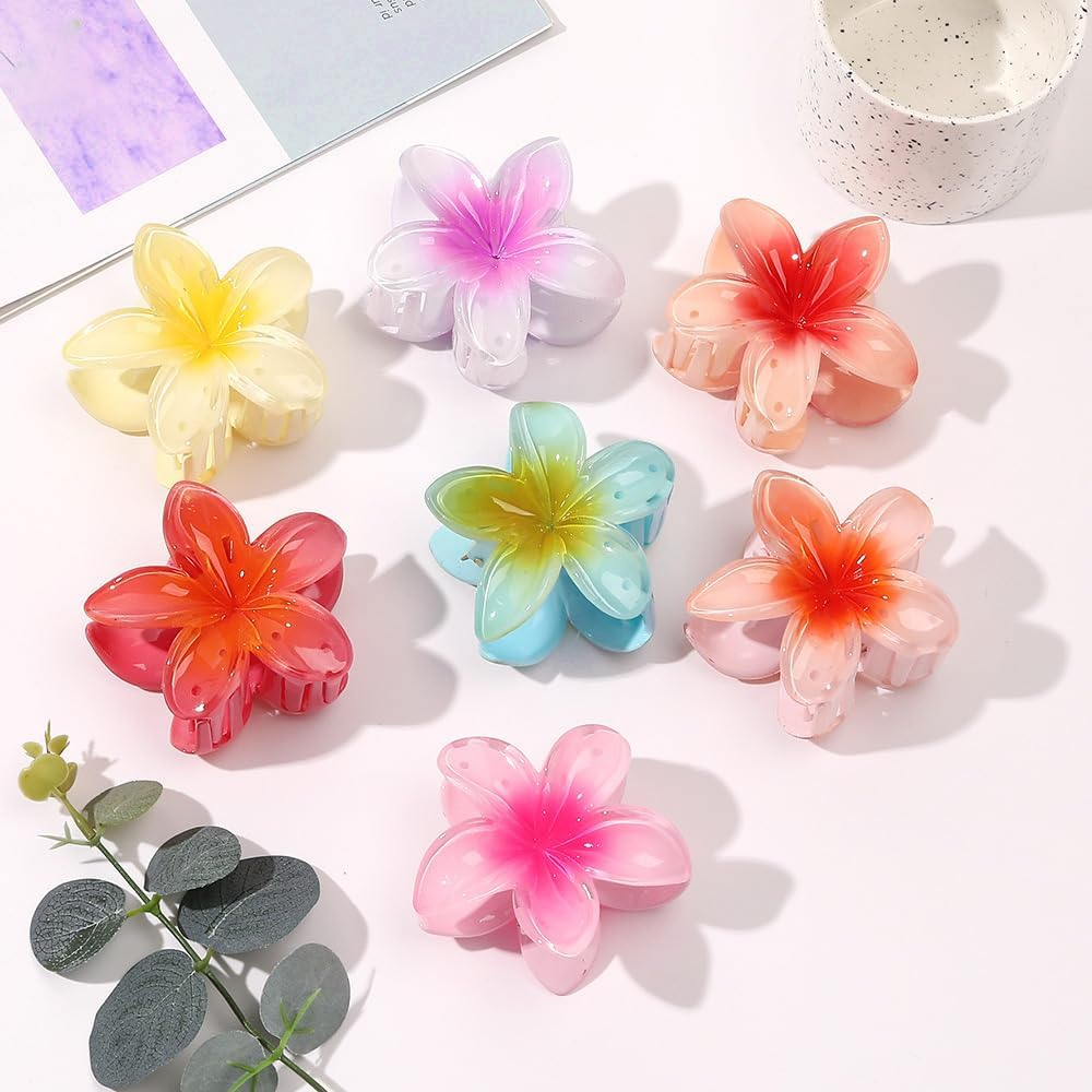 TOFBS Pack of 10 Egg Flower Hair Clips for Thick Thin Hair Bohemian Hawaiian Hair Clips for Women Hair Styling Hair Claw Beach Party Pool Holiday Accessories
