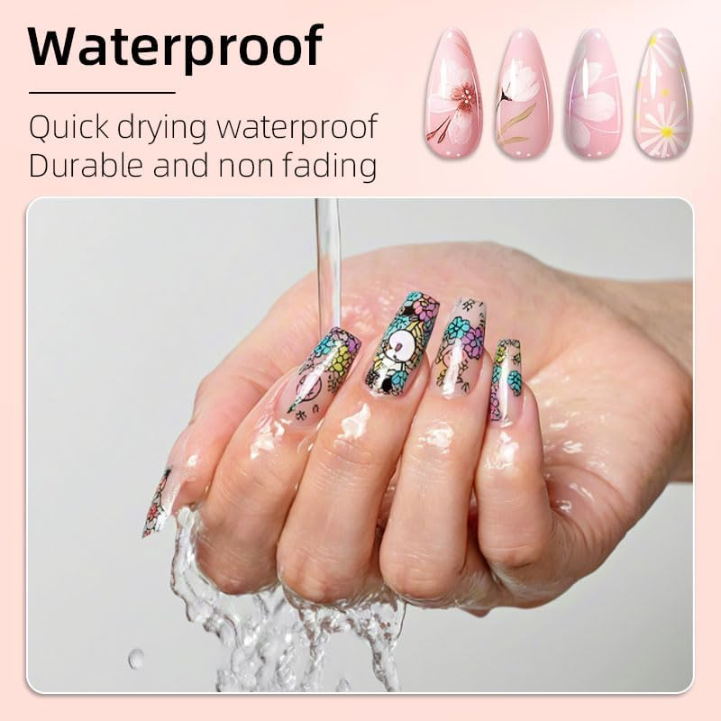 12 Colors Nail Art Pens Set, Nail Doodle Pens for Home Salon, Nail Art Markers Polish Pen, Nails Art Design, Manicure Nail DIY Decoration - B-1Pcs image number 2