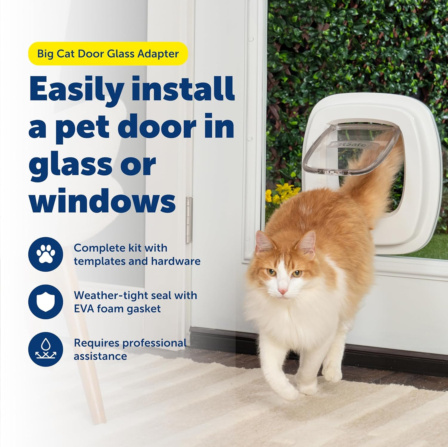 Petsafe Big Cat Flap Glass Installation Adaptor, Mounting Adaptor for Installation of New and Improved Big Cat Flap in Glass Doors and Windows image number 1