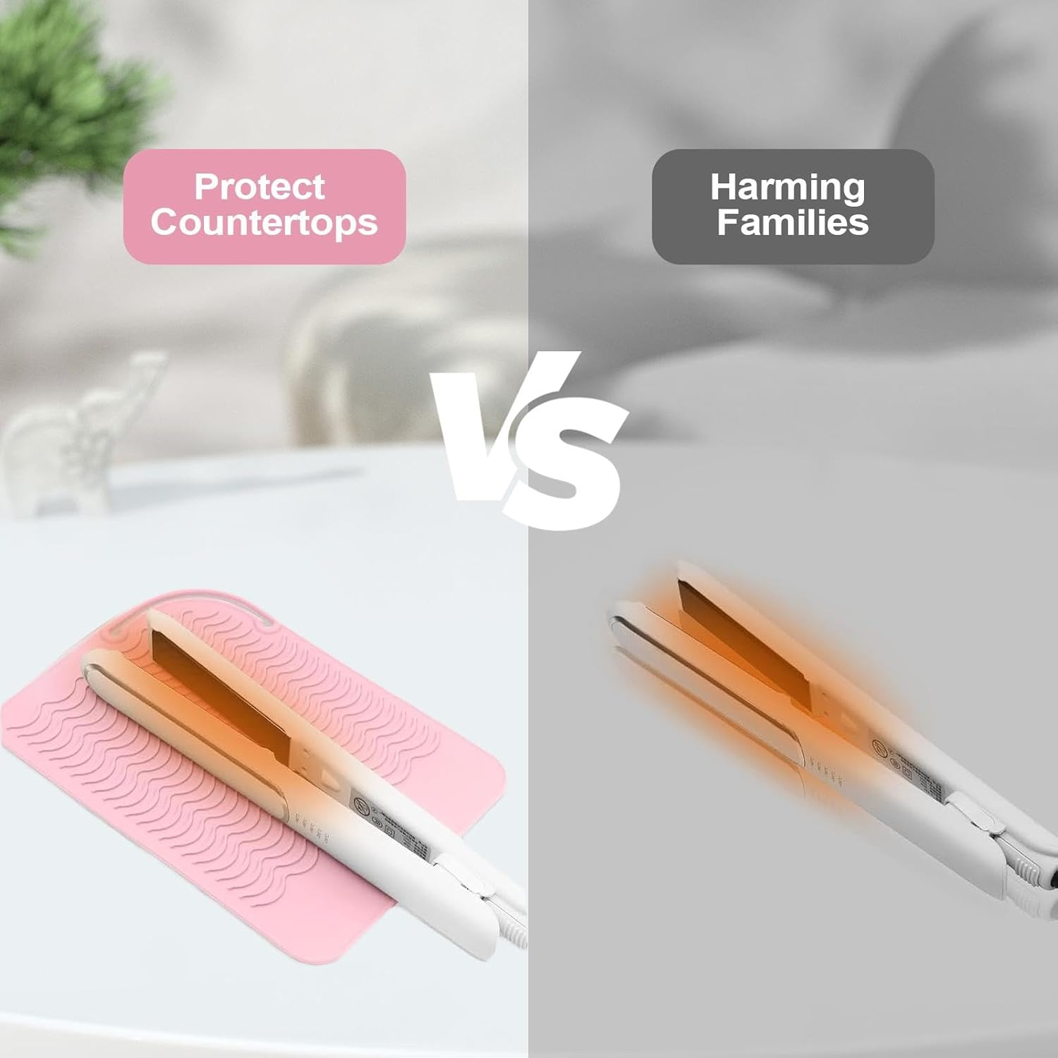 Silicone Curling Iron Holder - Heat-Proof Pad and Cover for Flat Irons | Portable Heat Resistant Mat for Styling Tools image number 6