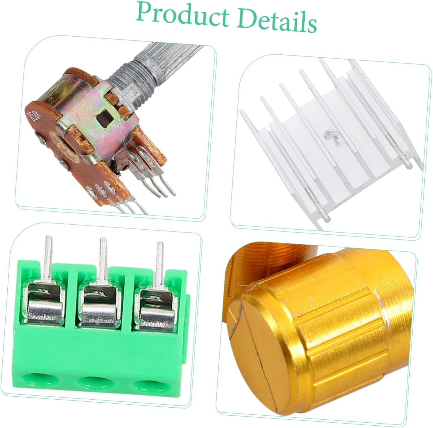 PAMINGONO Stereo Amplifier Board Power Amp Module DIY Kit with Gold Knob for Audio System Audio Enthusiasts Home Speaker Assembly image number 3