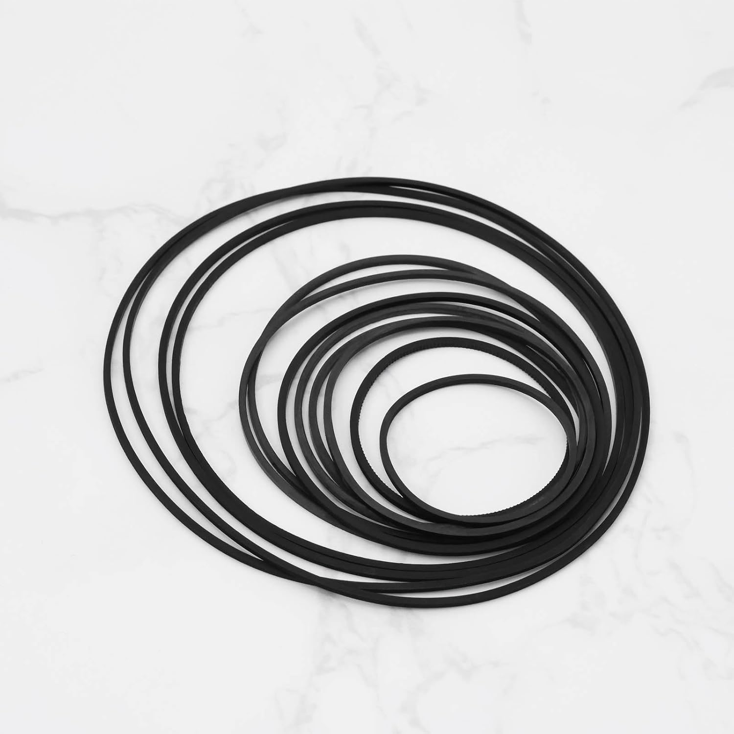 240PCS 1MM Recorder Rubber Belts Diameter 26-120Mm Folded Length 35-190Mm Mix Cassette Tape Machine Belt for DVD CD LD VCR Repeater Drives Black image number 2