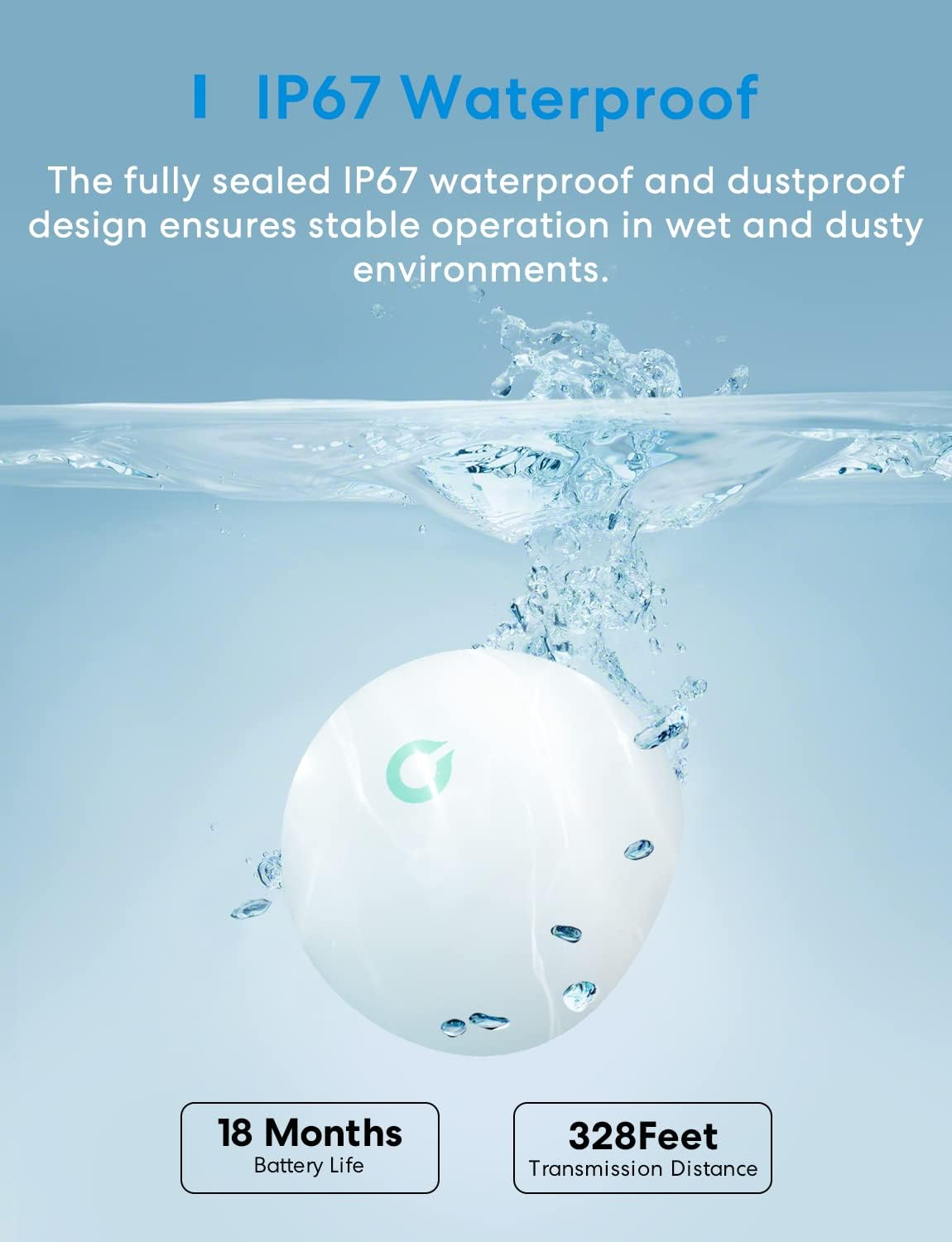 Meross Smart Water Detector WLAN Water Alarm 3 Pieces for Homekit, Water Sensor with Hub Compatible with Apple Home, Alexa and Smartthings Wireless Flood Detector IP67, Audio Alarm for Kitchen, image number 4