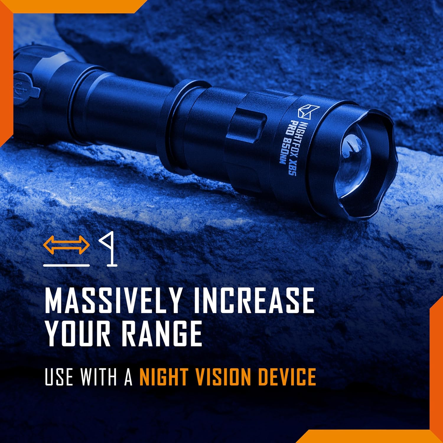 Nightfox Infrared LED Torch XB5 Pro, 850Nm Wavelength Flashlight, Invisible Light for Use with Night Vision Devices Only, Usb-Rechargeable Battery Included, Adjustable Focus, Dimmable image number 4