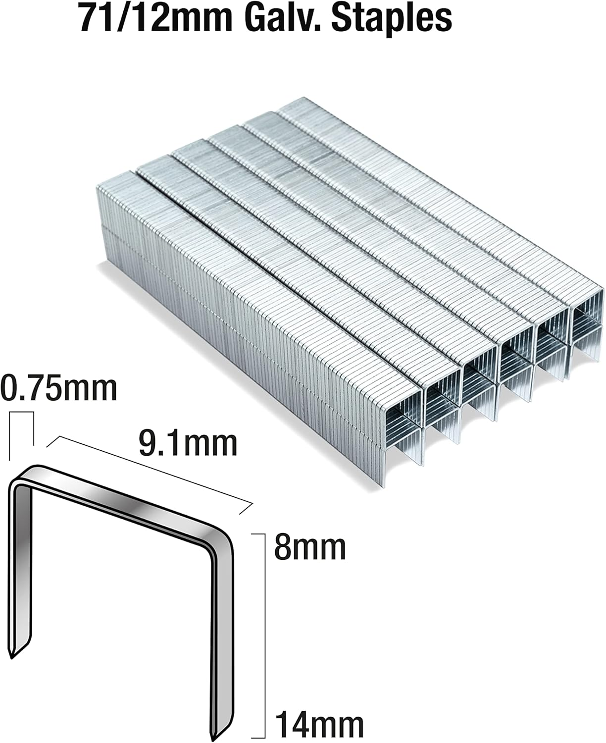 Tacwise 0370 Type 71/12 Mm Galvanised Upholstery Staples, Pack of 20,000 image number 6