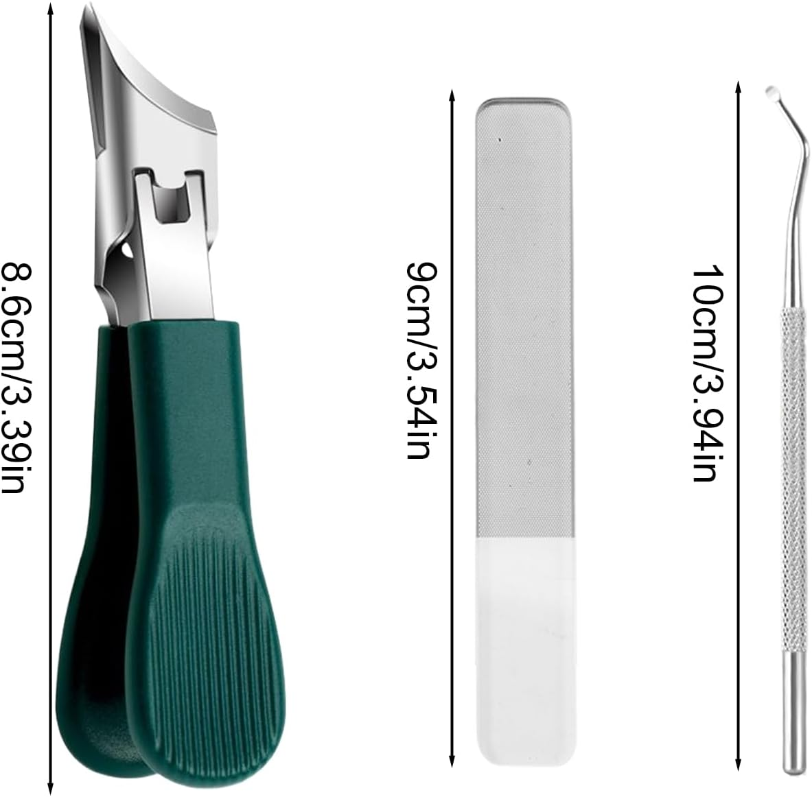 Gihioue Nail Trimmer | Heavy Duty Pedicure Nail Set,Professional Personal Care Tools, Multifunctional Fingernail Trimmer for Home Manicure image number 3