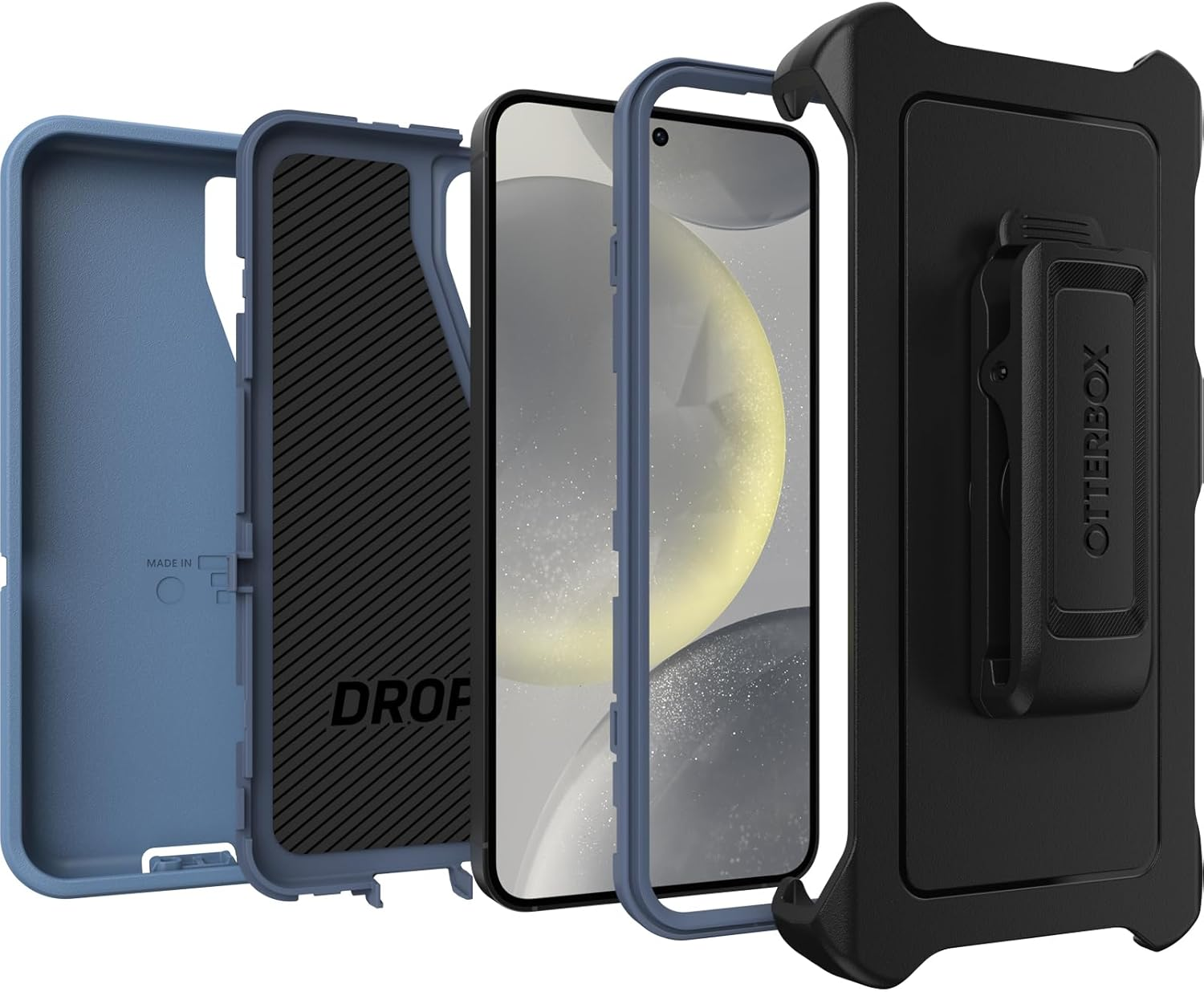 Otterbox Defender Series Case for Samsung Galaxy S24 - Baby Blue Jeans Rugged Protection, Multi-Layer Defense, Wireless Charging Compatible, with Holster/Kickstand image number 5