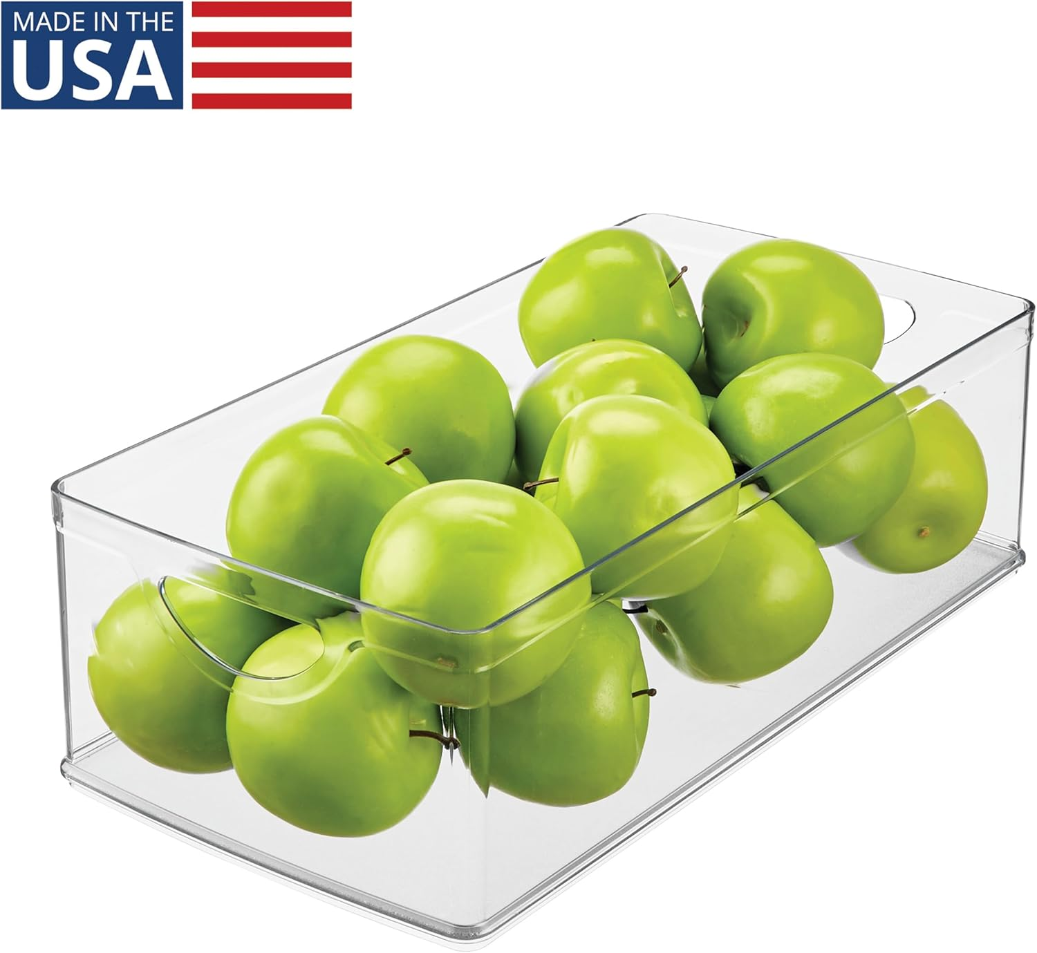 Idesign Recycled Plastic Cabinet and Pantry Storage Bin with Integrated Handles &ndash; 16&rdquo; X 8&rdquo; X 5&rdquo;, Clear Bin image number 5