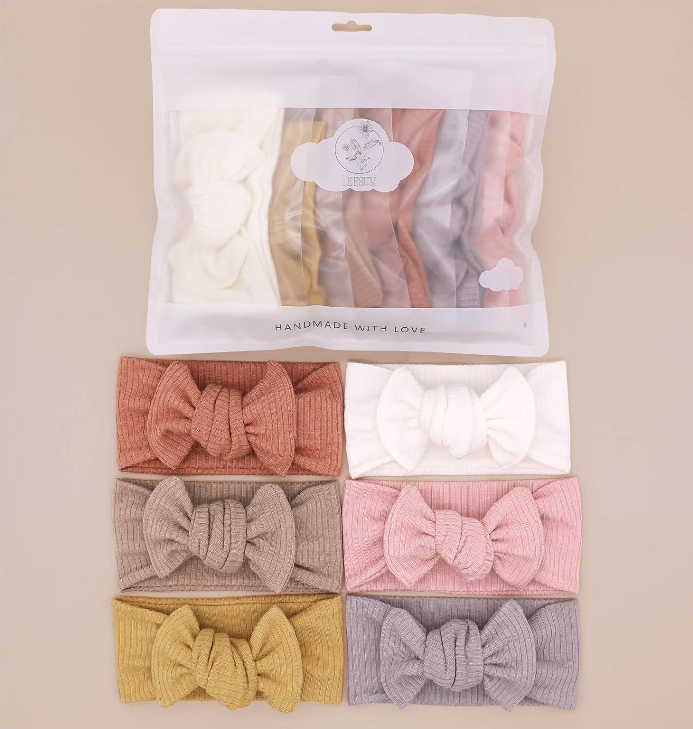 Baby Girls Headbands with Bows Infant Toddler Knit Headwrap Hair Accessories image number 4