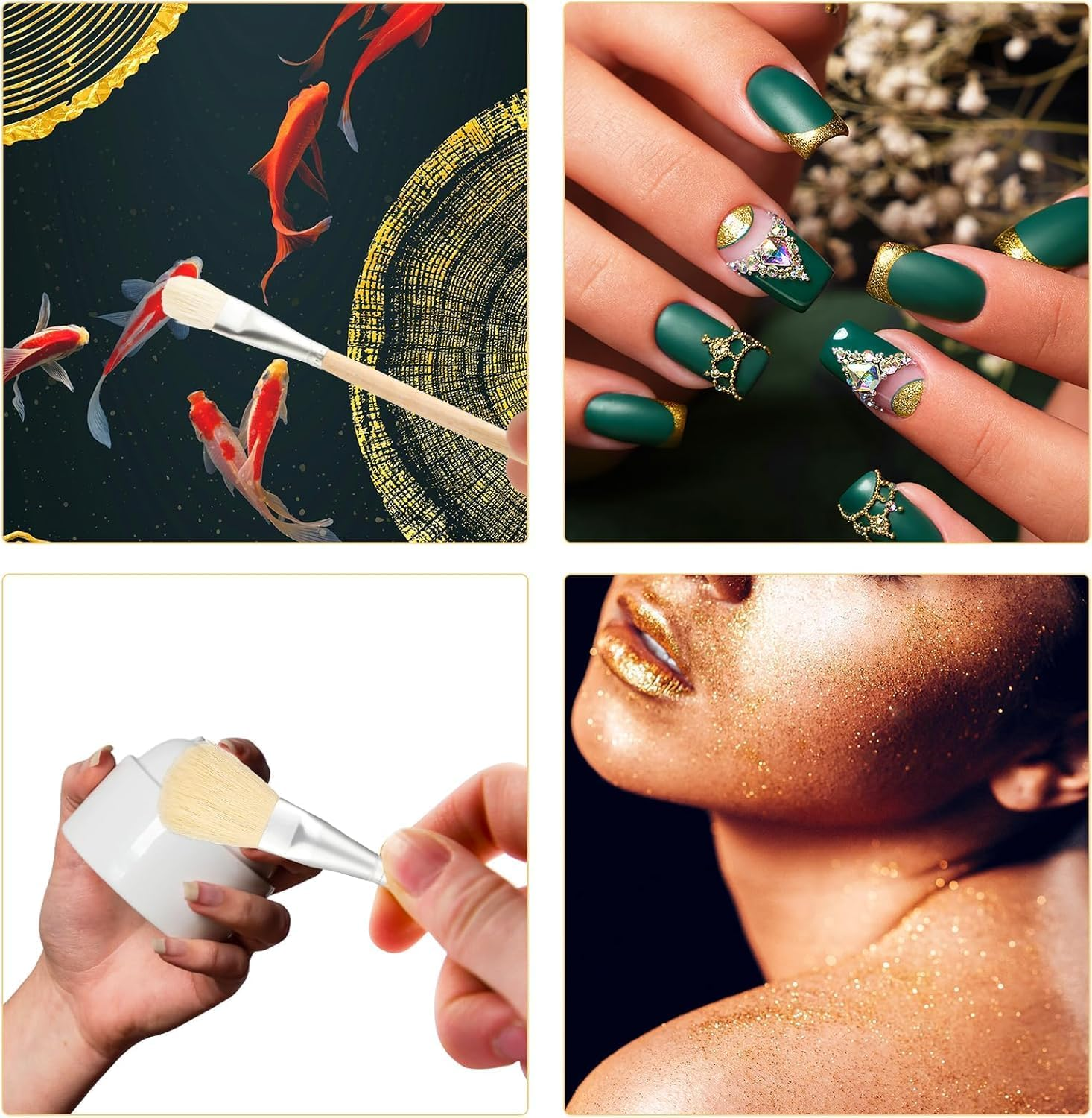 Paint Brushes for Acrylic, Assorted Size Paint Brushes Blending Brush with Wooden Handle Artist Brushes for Acrylic Watercolor Oil Painting Face Body Art 7 PCS