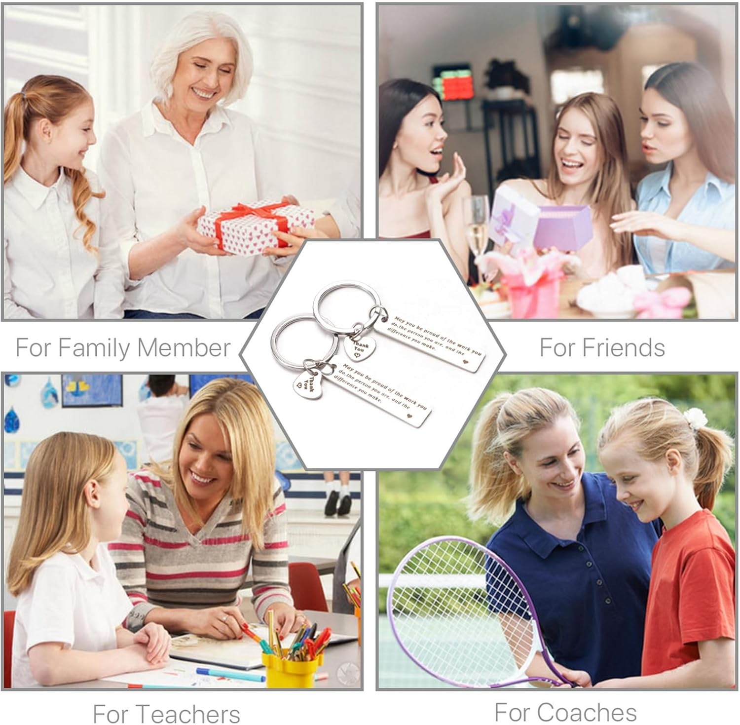 20 Pcs Thank You Gift Appreciation Keychain Make a Difference Keychain Employee Appreciation Gifts Teacher Nurse Worker Appreciation Week Gifts image number 2