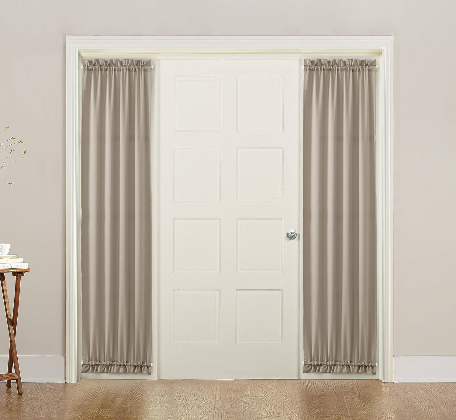 Sun Zero Barrow Front Door Sidelight Curtain Panel, 26" X 72", Stone Beige - Grey image number 6