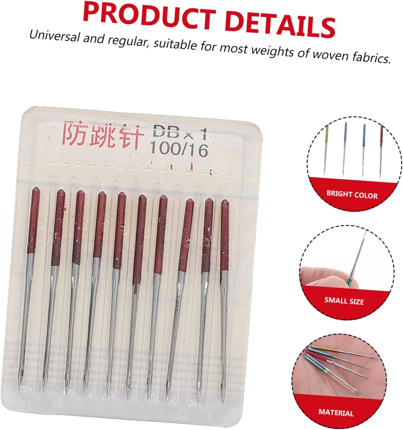 Ciieeo Sewing Machine Needles Set of 50 Versatile Stretch Fabric Anti-Jump Needles for Professional Sewing image number 4