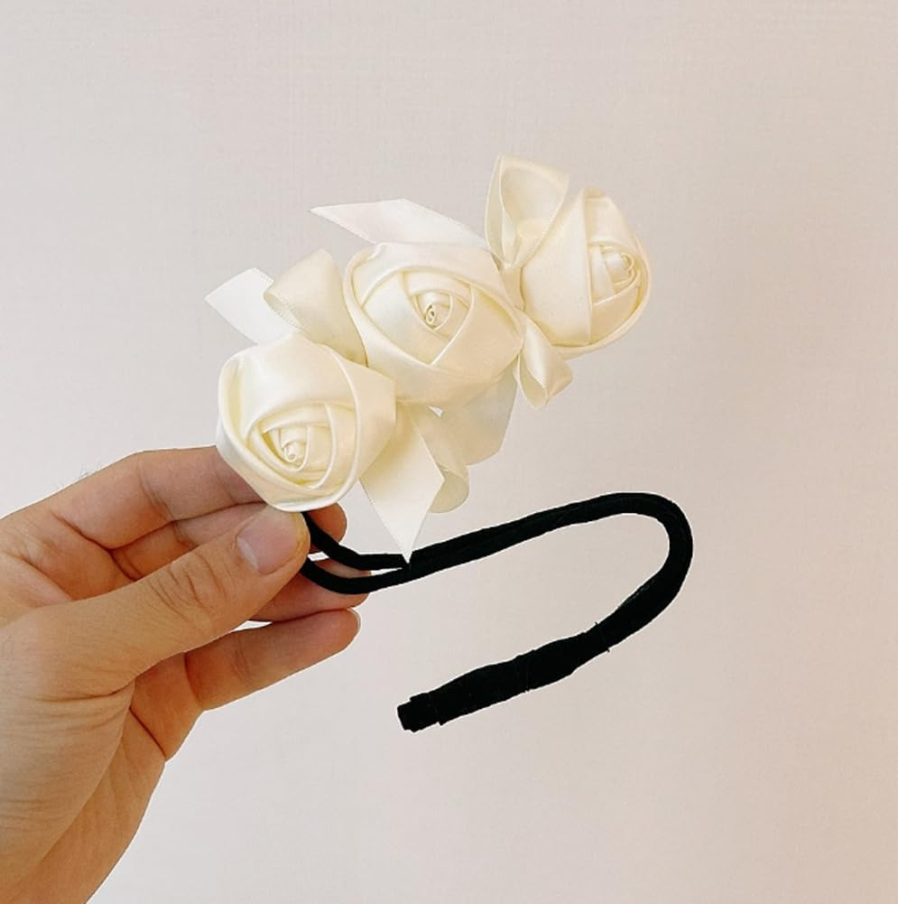 White Rose Hair Bun Makers Lazy Curler Clips Doughnut Hair Bun Maker Twist Bun Accessories Hair Styler Tool for Women Girls image number 3